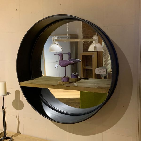 Round Industrial Mirror