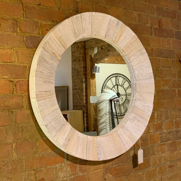 Round Washed Mirror