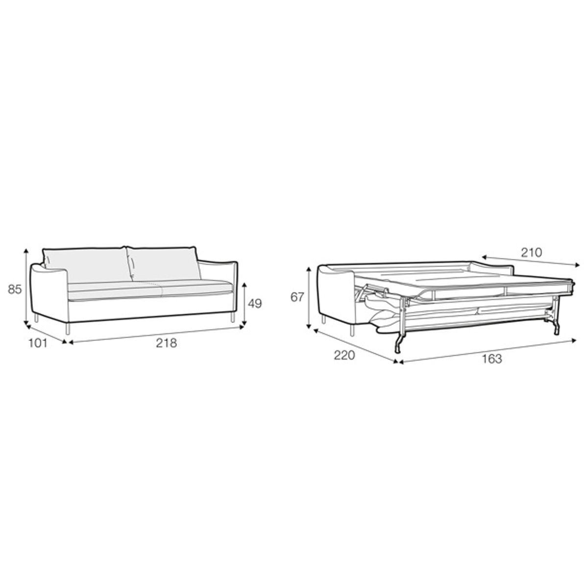 Frances 3 Seater Sofa Bed
