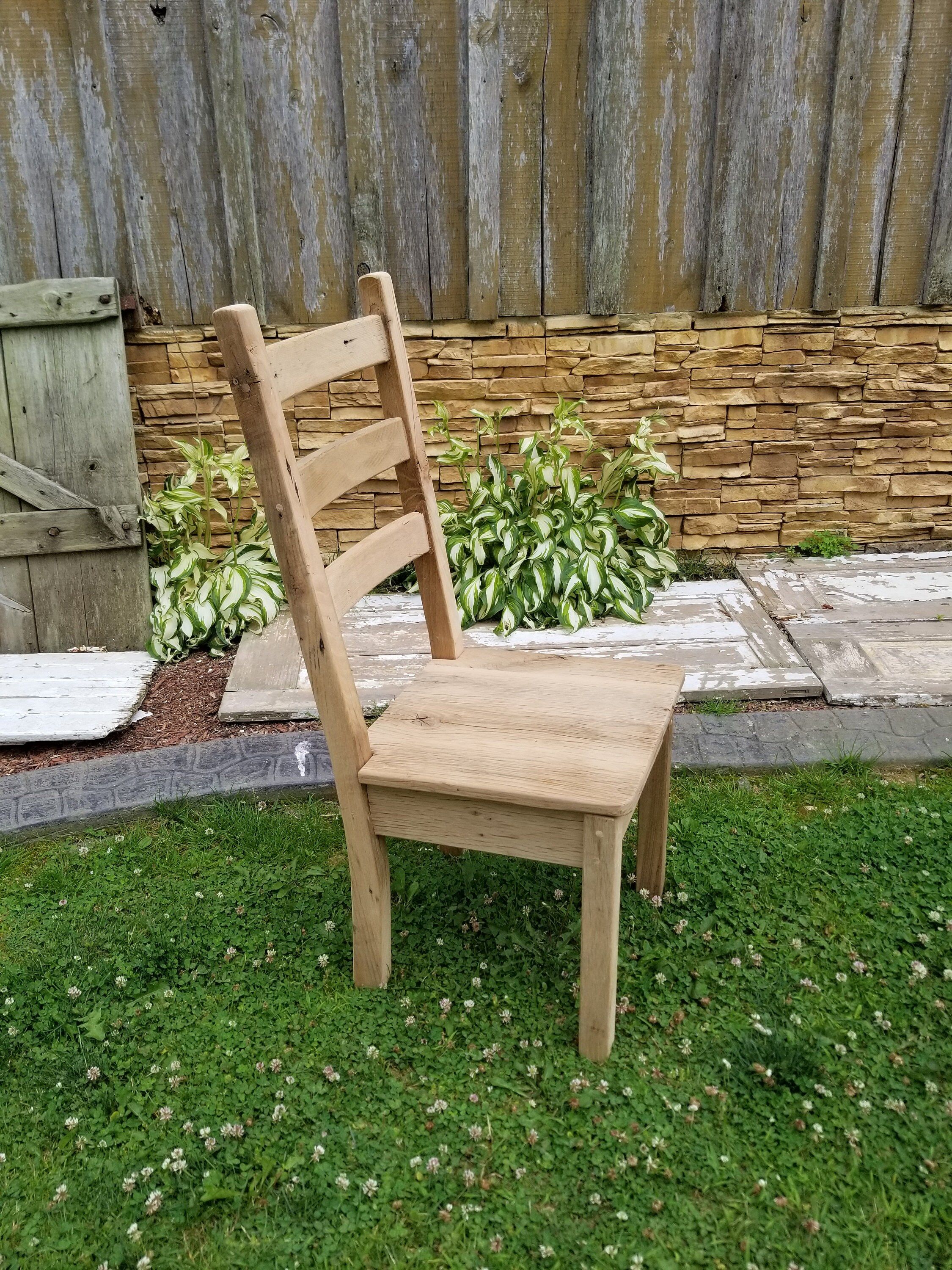 Reclaimed oak dining chair unfinished