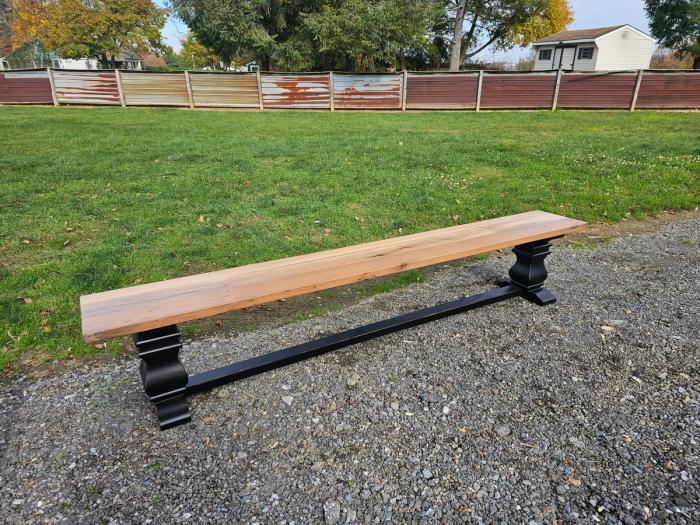 Reclaimed wood bench and chair seating