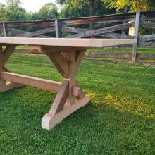 Reclaimed pine beam farmhouse trestle