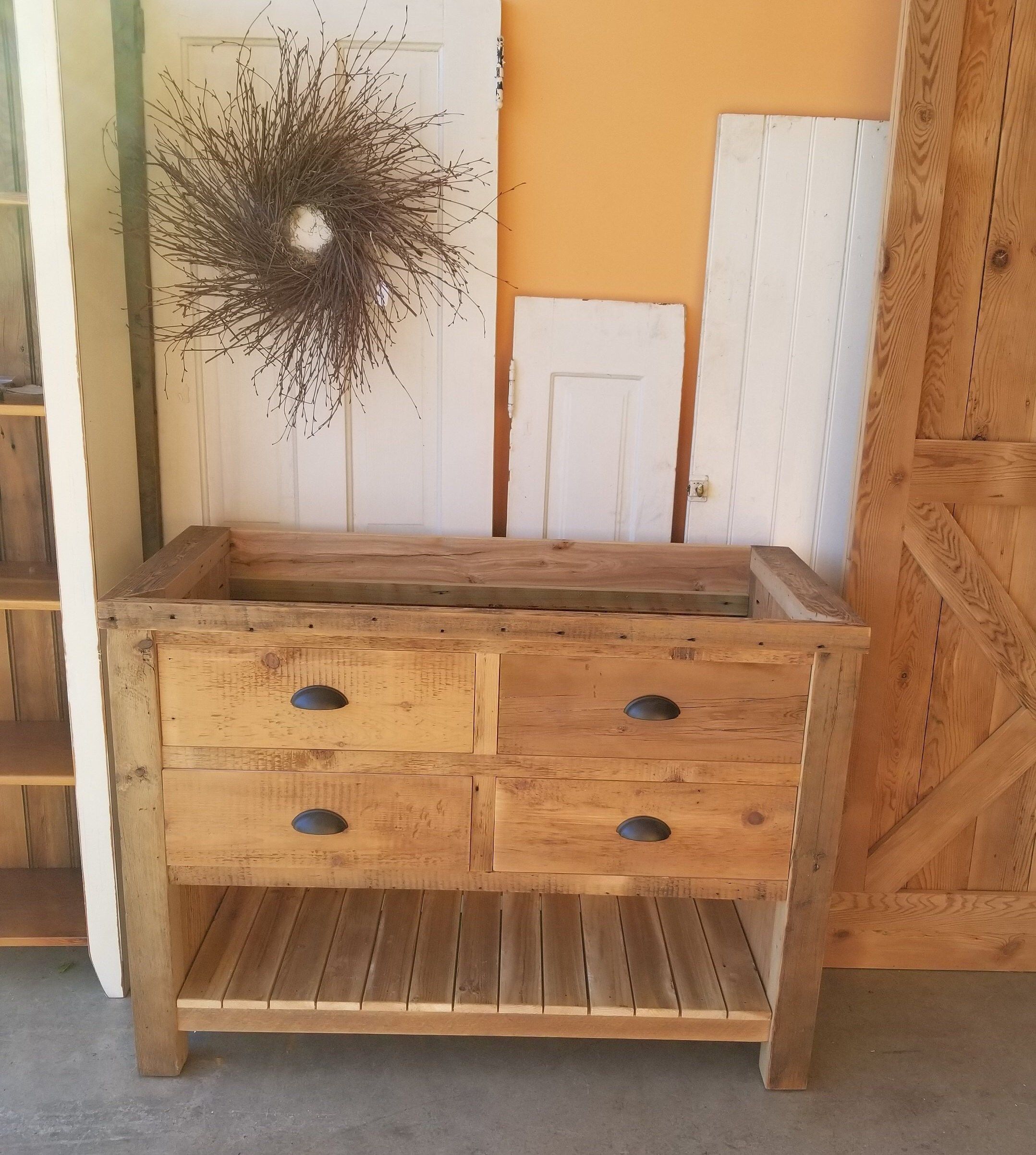 36 reclaimed pine barn wood vanity
