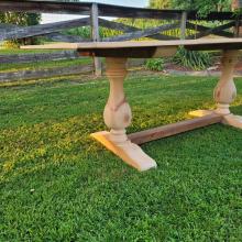 Reclaimed pine farmhouse trestle table