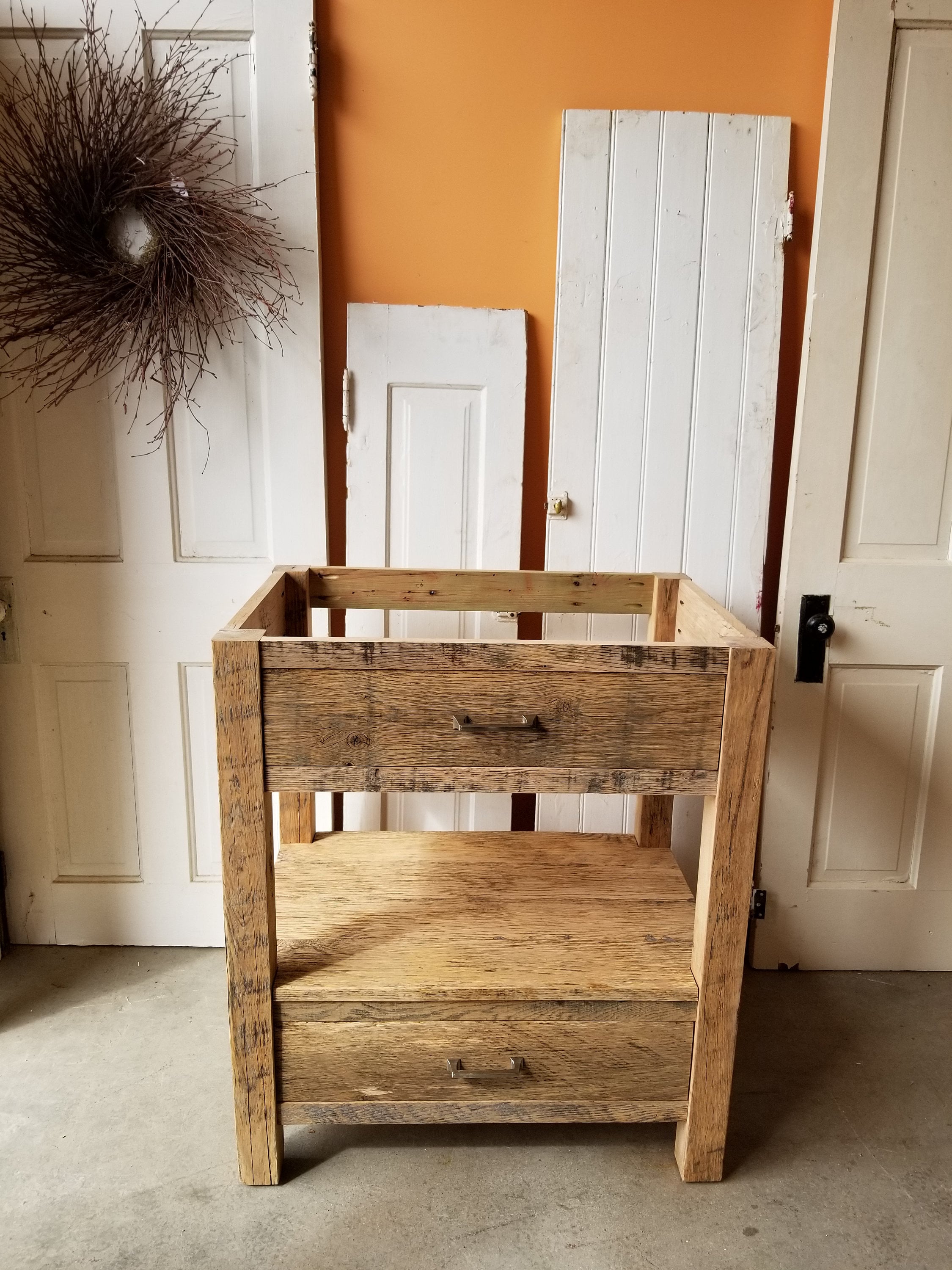 48 reclaimed oak barn wood vanity rustic