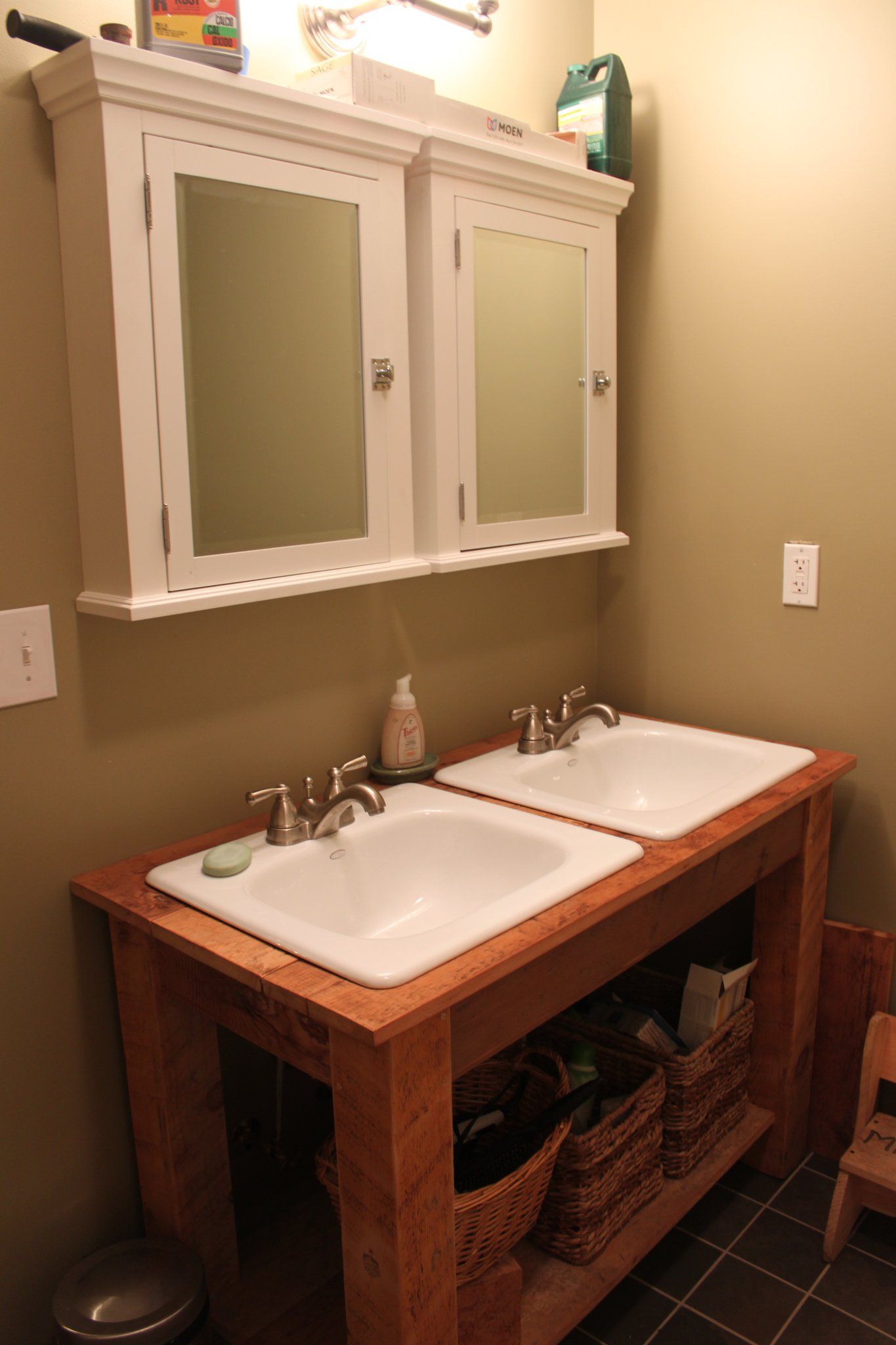 Reclaimed wood bathroom vanity