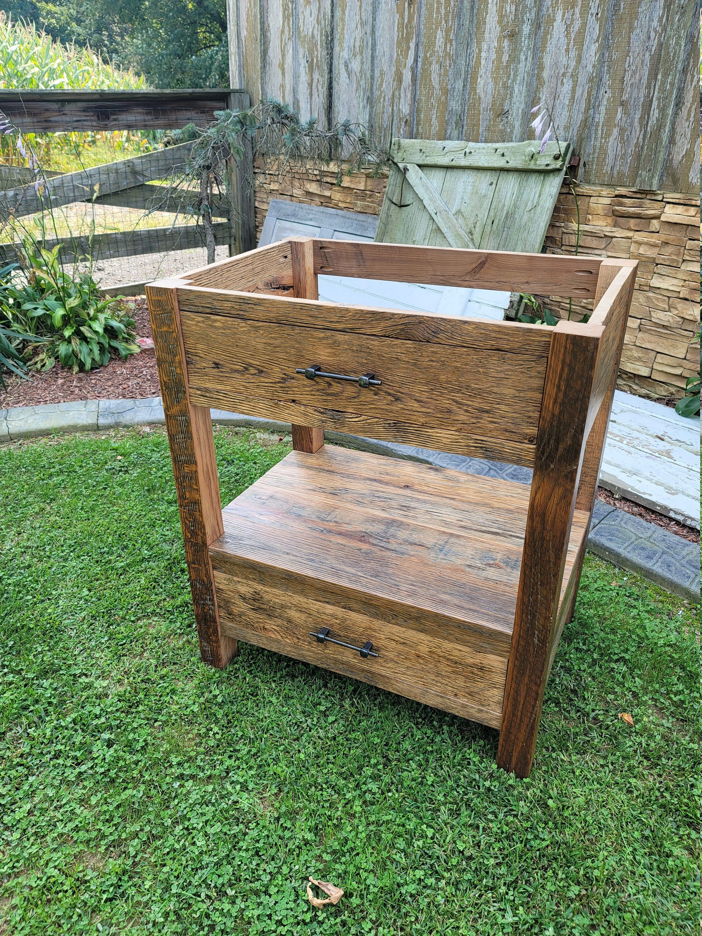 42 reclaimed oak barn wood vanity rustic