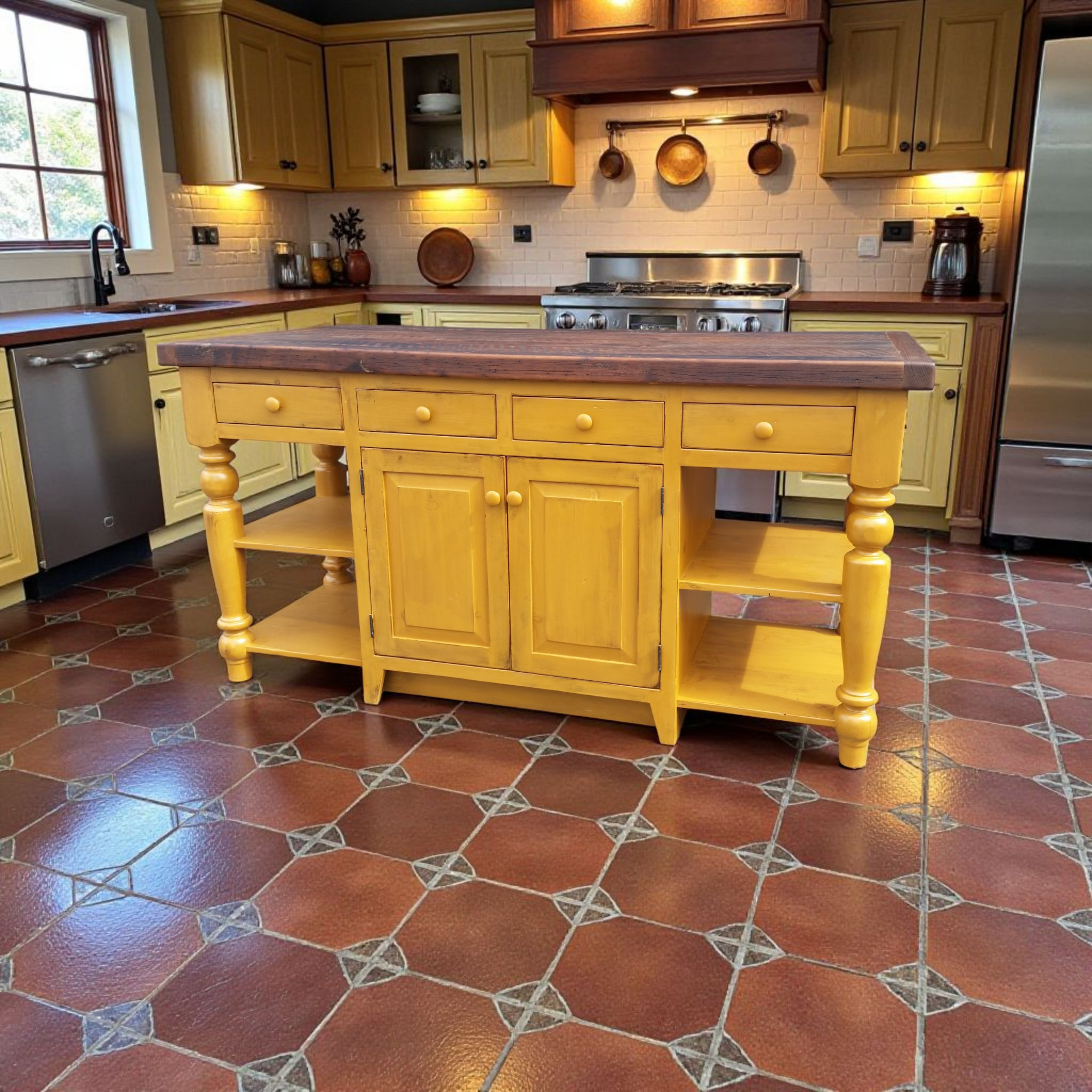 Reclaimed wood kitchen island