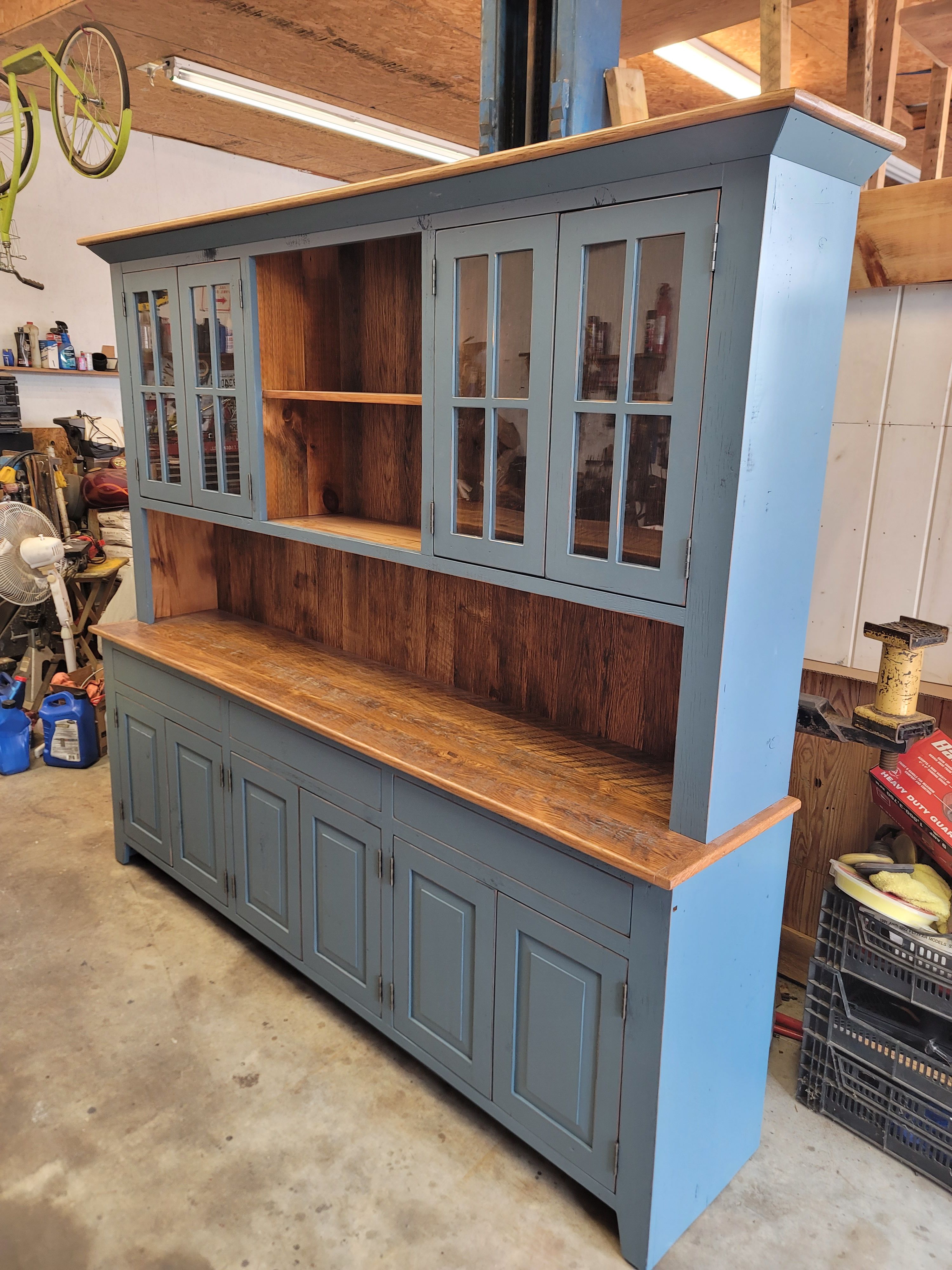 Reclaimed wood buffet and hutch