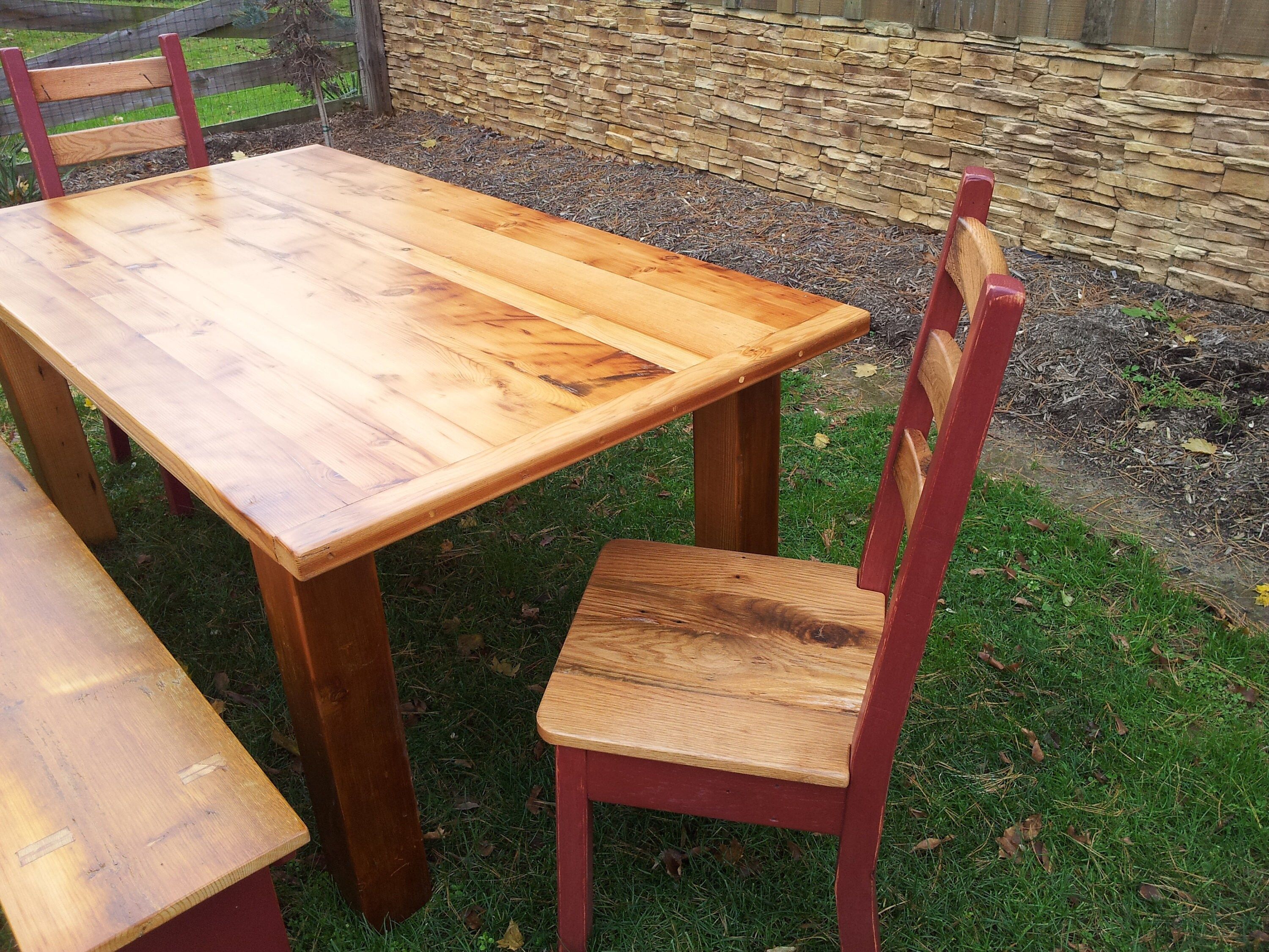 Reclaimed oak dining chair unfinished