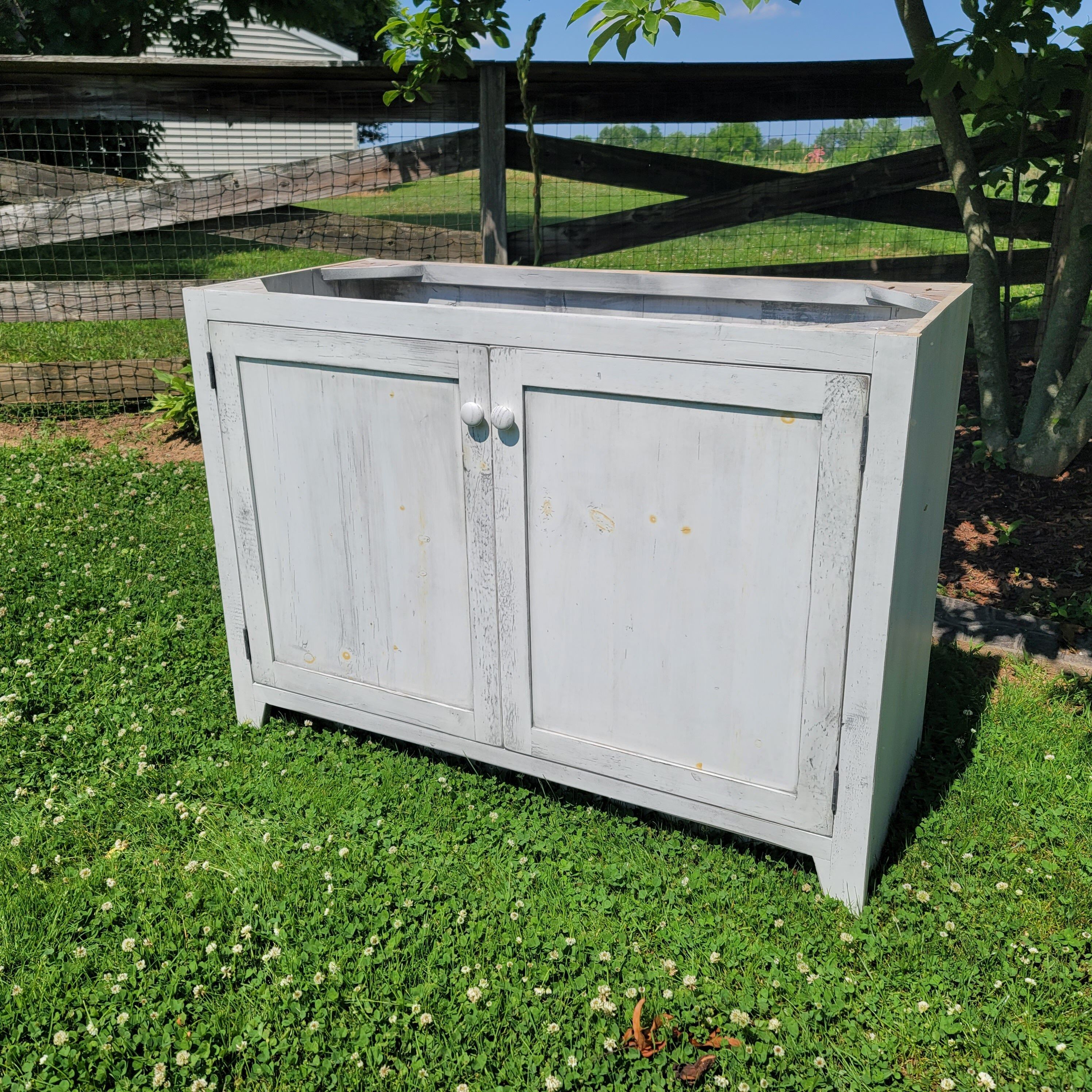 Reclaimed barnwood pine vanity rustic