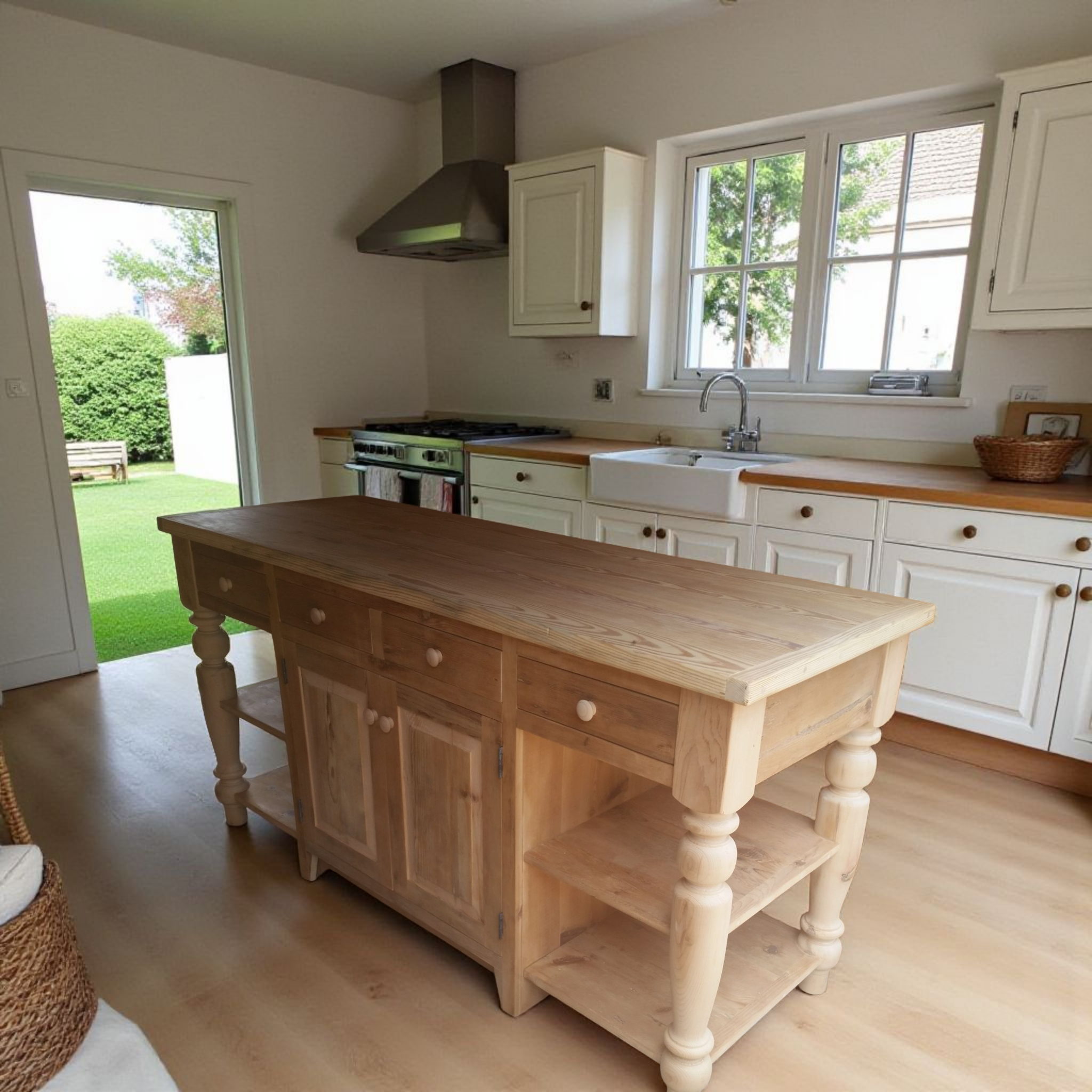 Reclaimed wood kitchen island