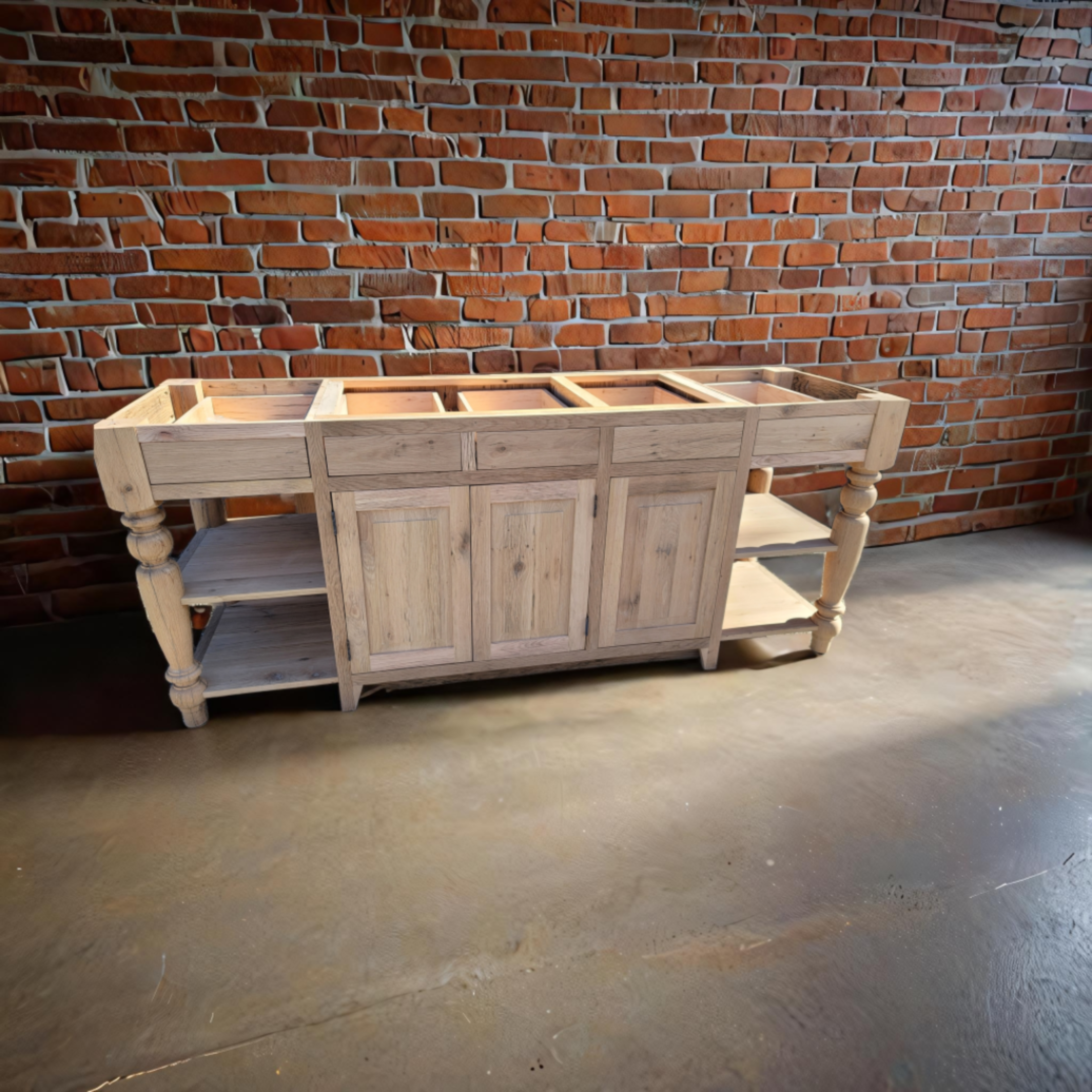 Reclaimed wood kitchen island
