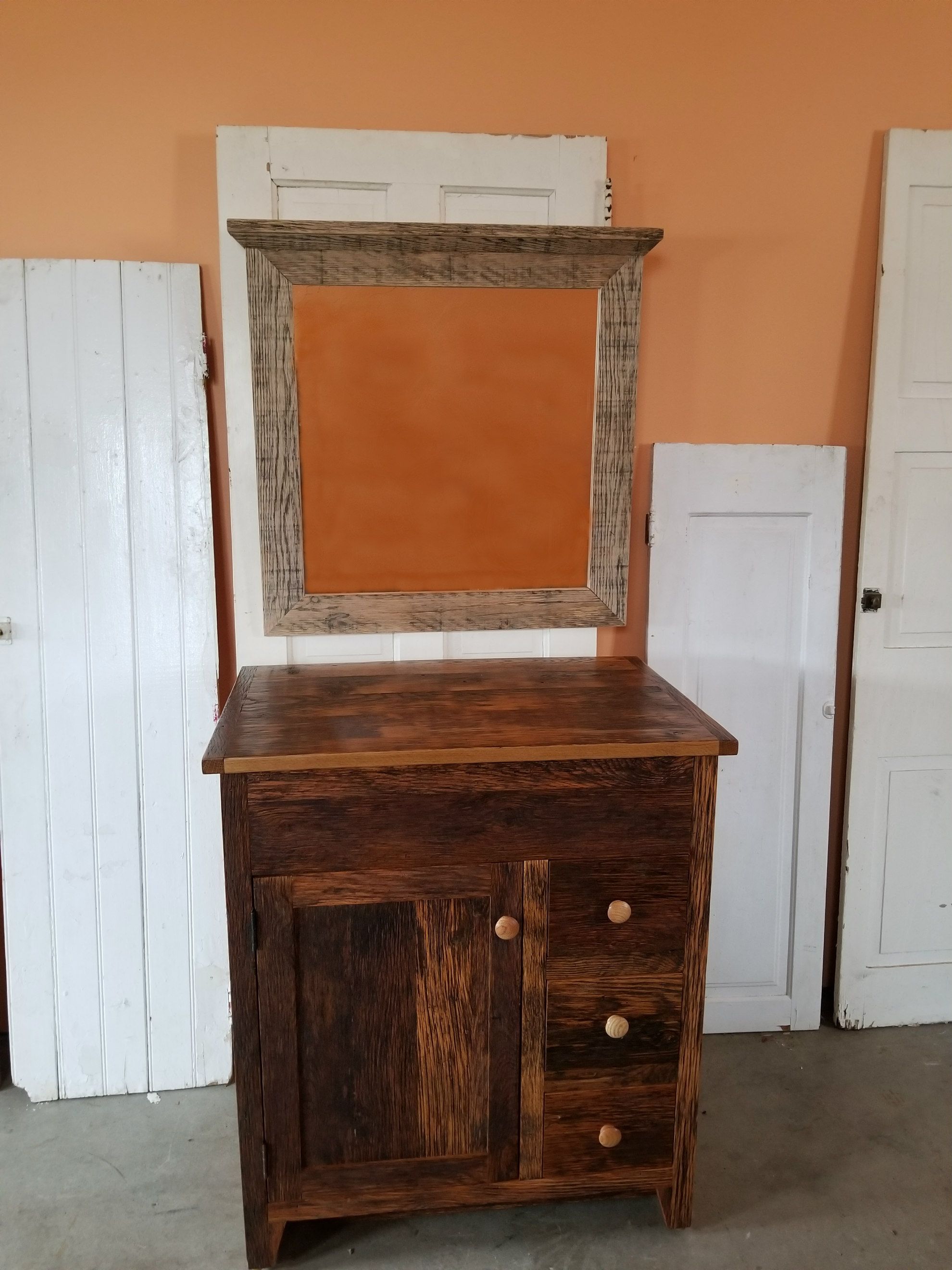 Reclaimed wood bathroom vanity
