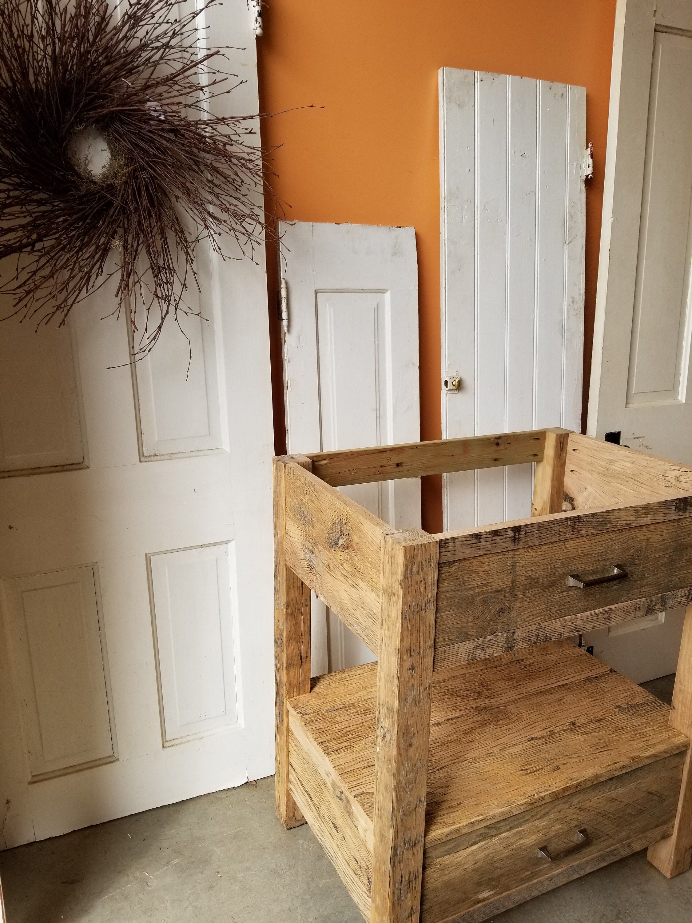 48 reclaimed oak barn wood vanity rustic