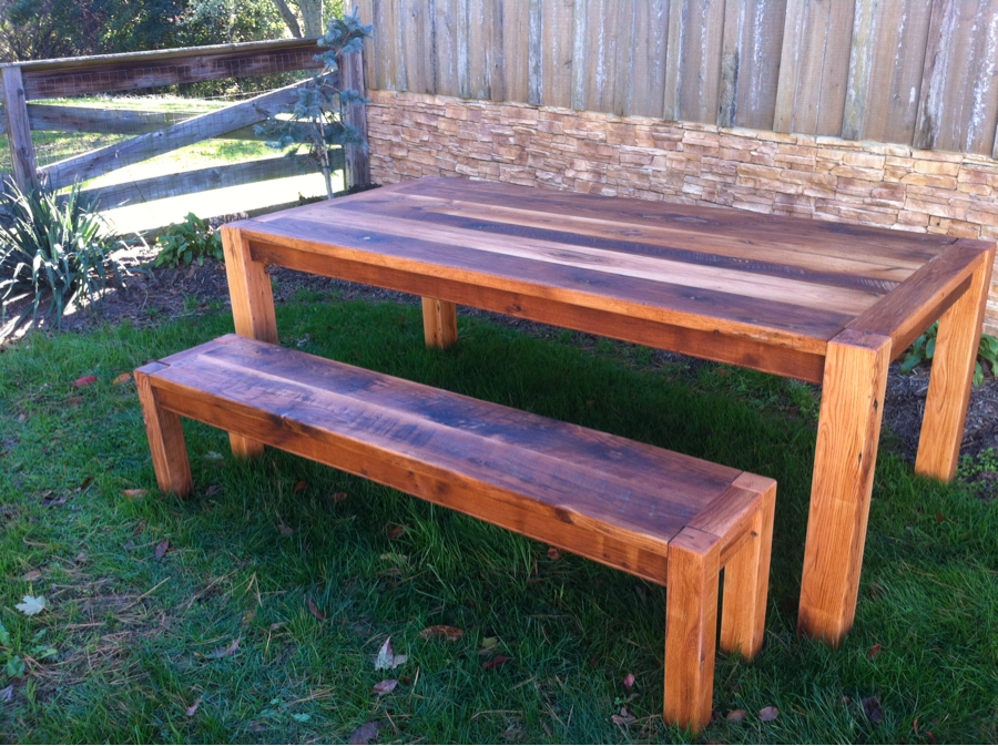 reclaimed wood table for springtime