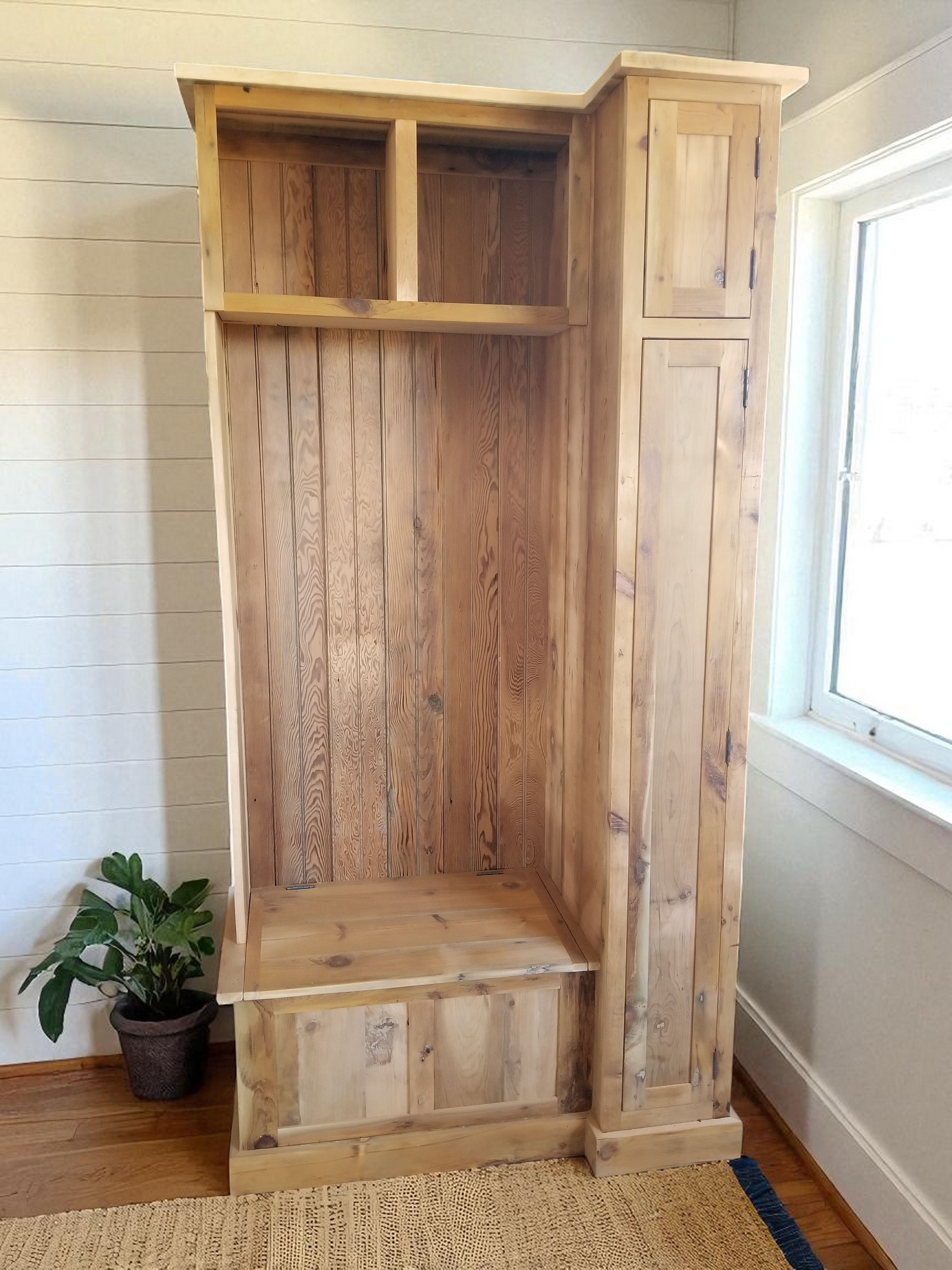 Reclaimed wood media console and entertainment center