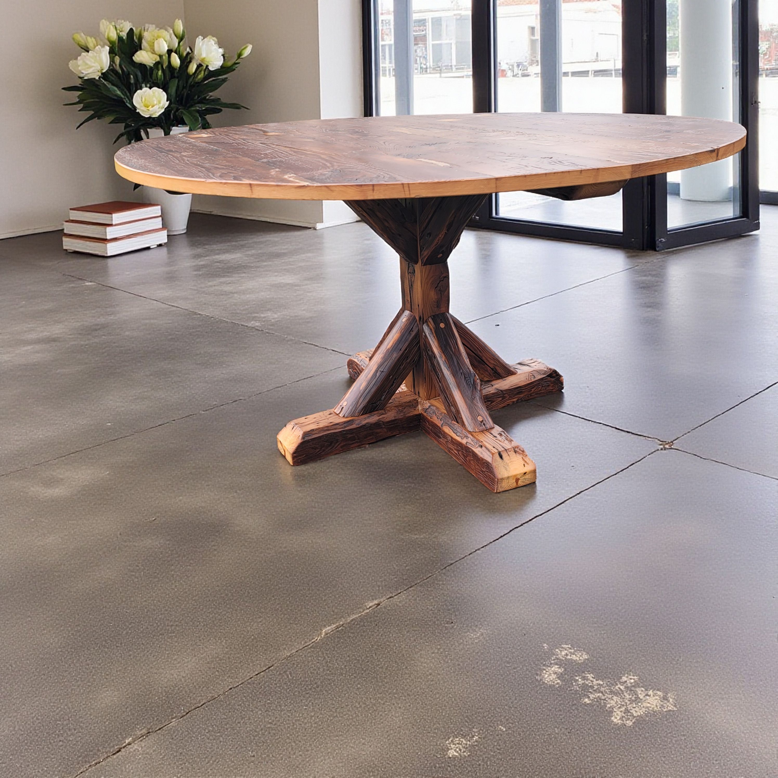 Reclaimed barnwood dining table