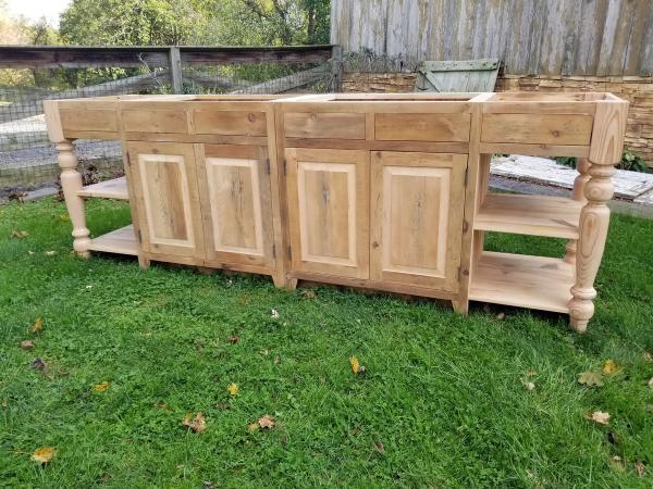 Reclaimed barnwood kitchen island rustic