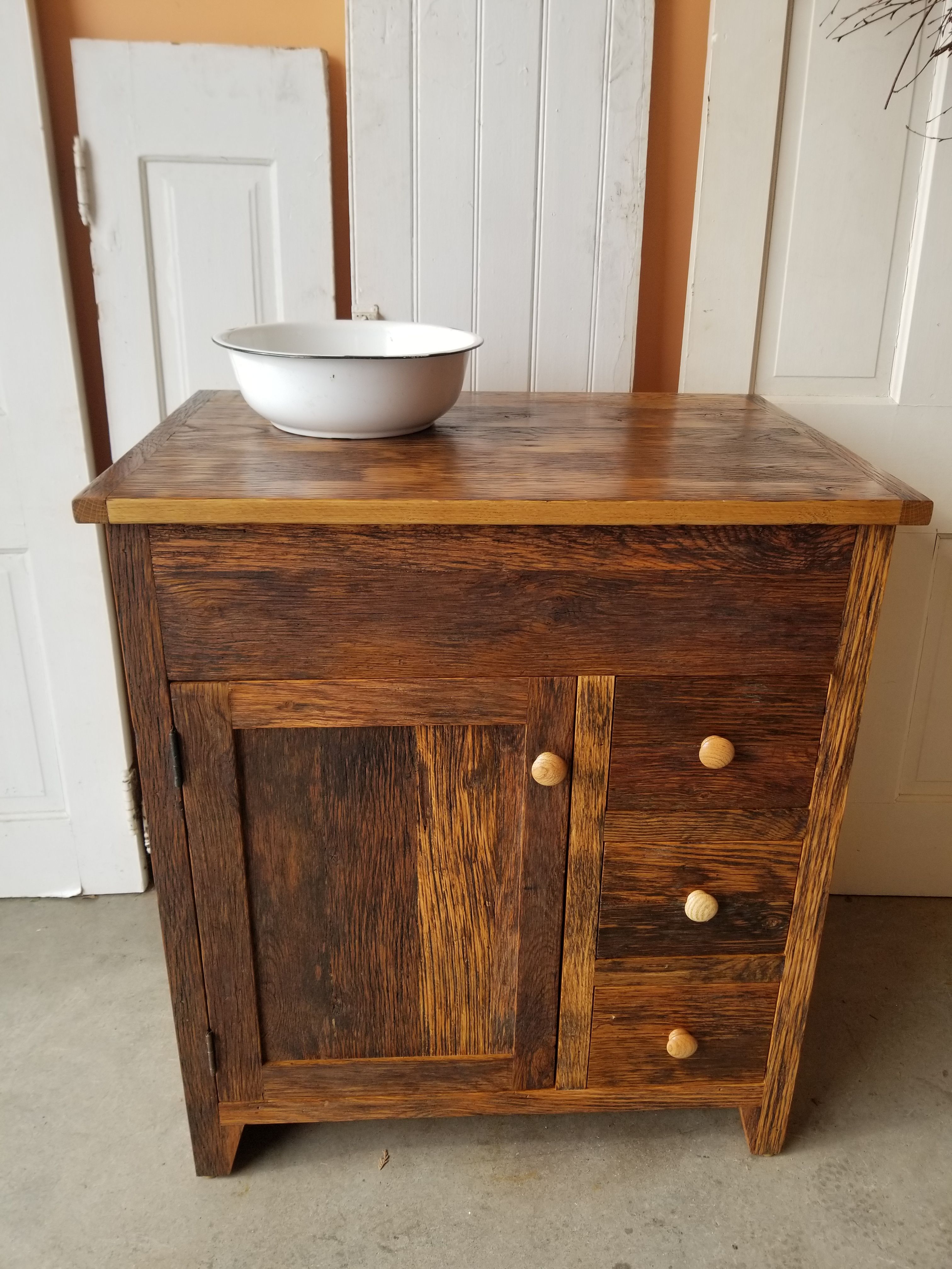 Reclaimed wood bathroom vanity