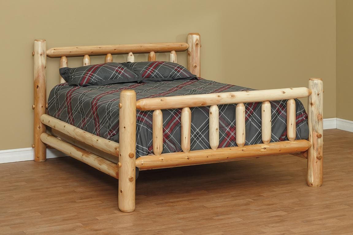 Cedar log bed rustic log beds king queen 2