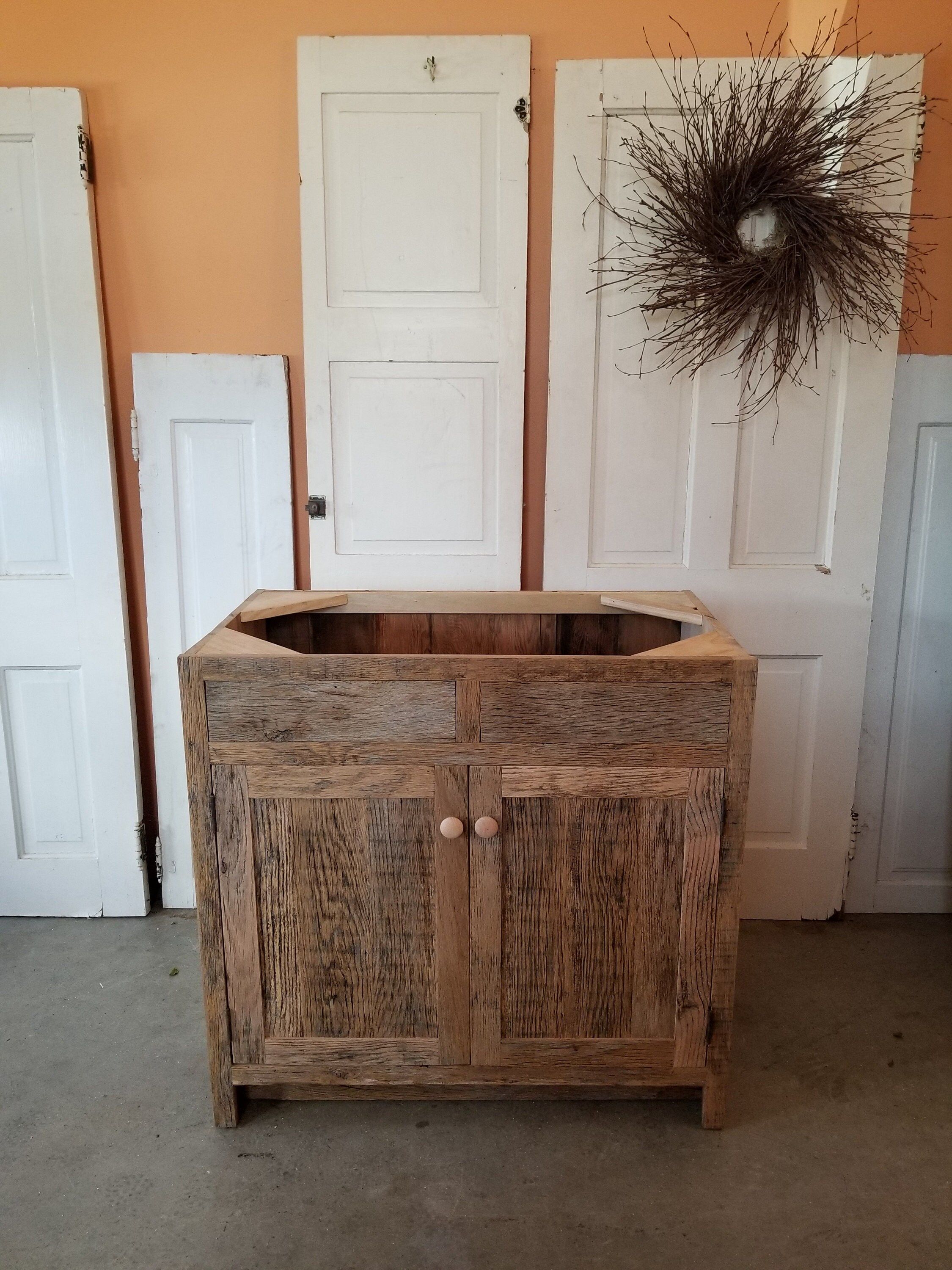 60 reclaimed oak barnwood bathroom