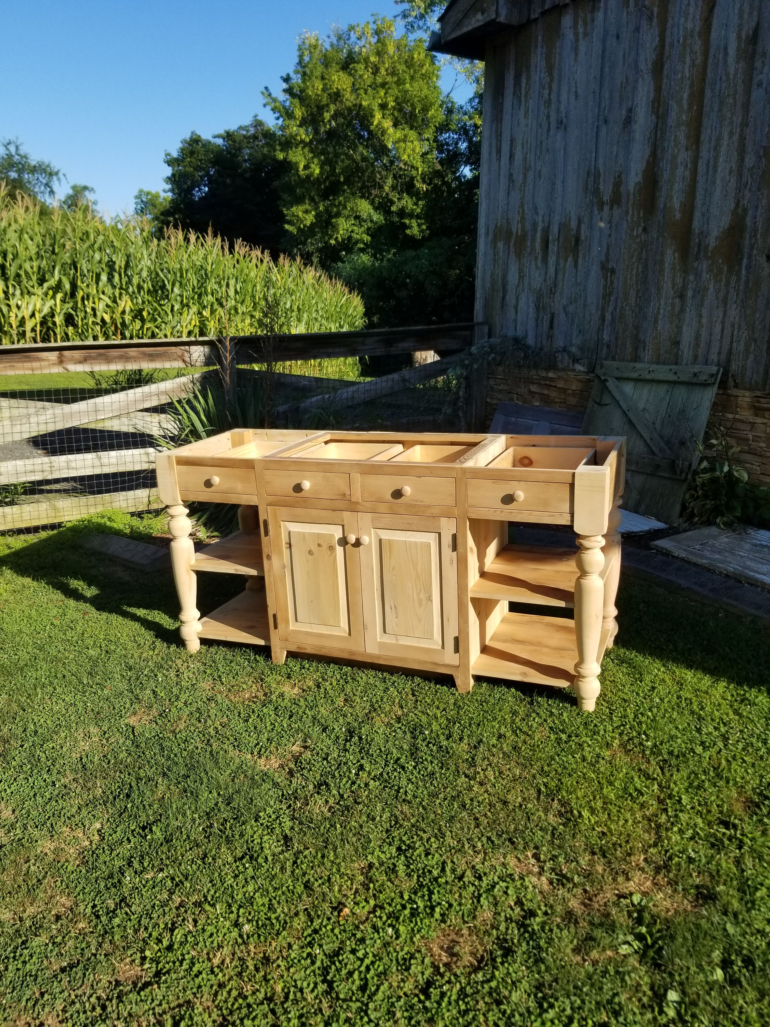 Reclaimed wood kitchen island
