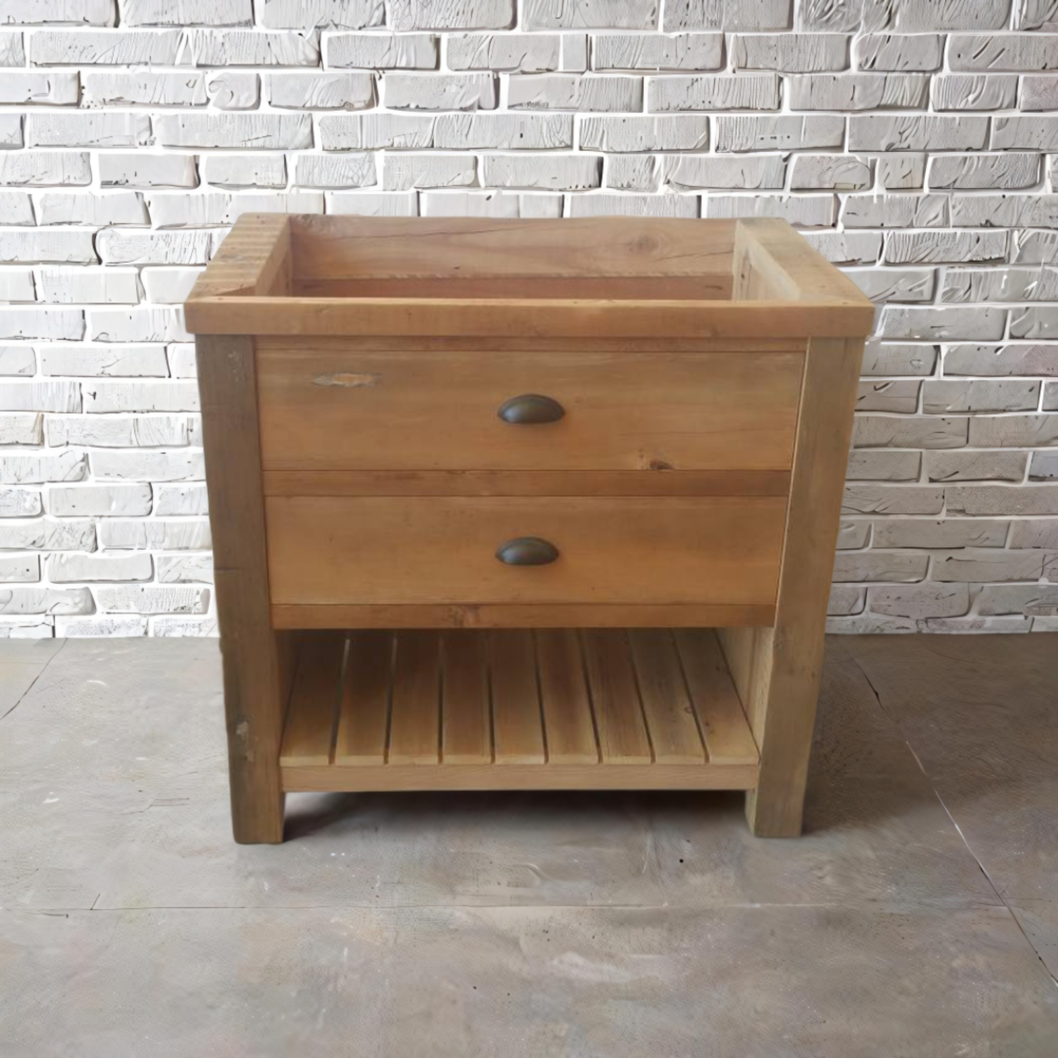36 inch pine post vanity