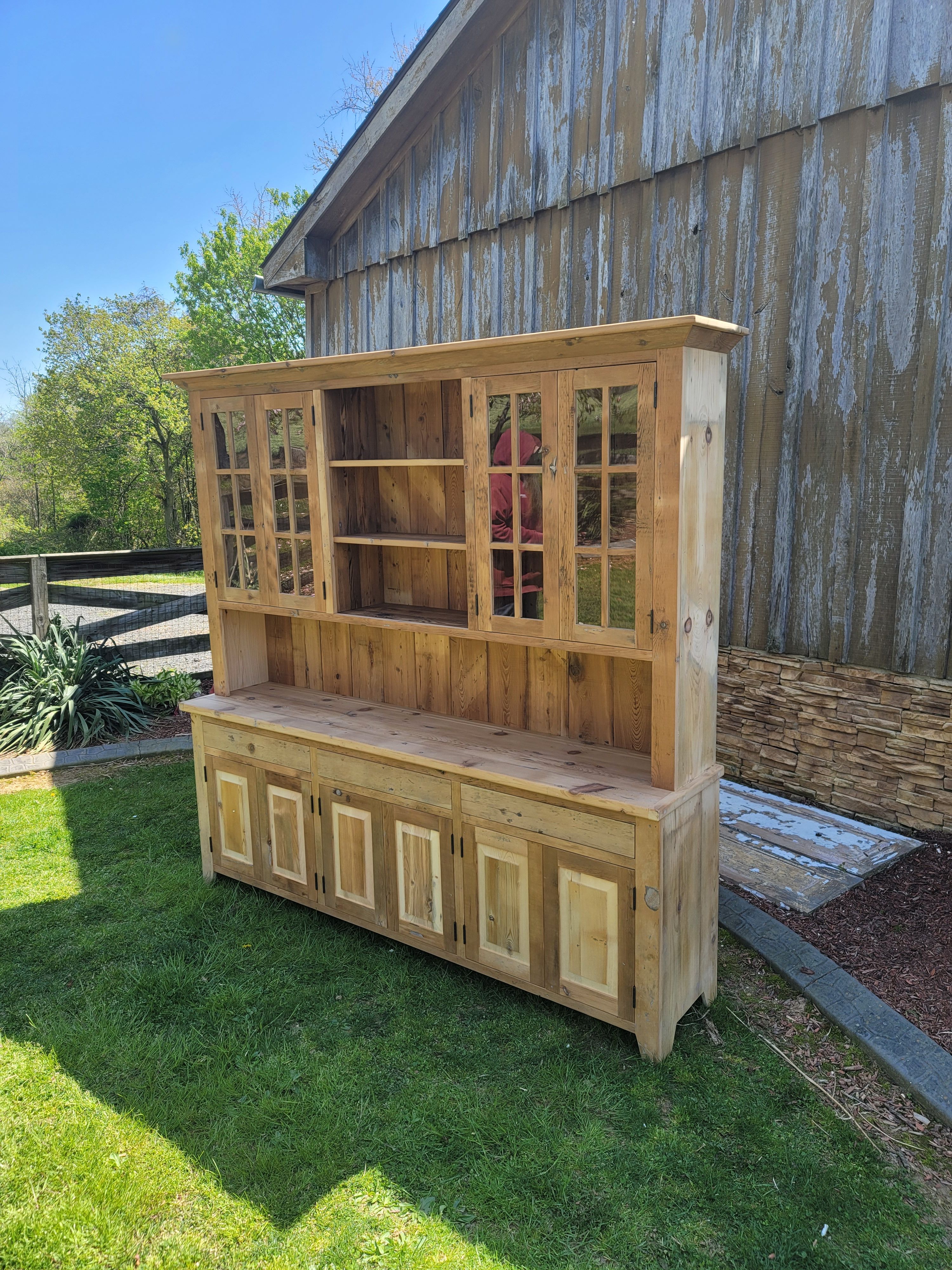 Reclaimed wood buffet and hutch