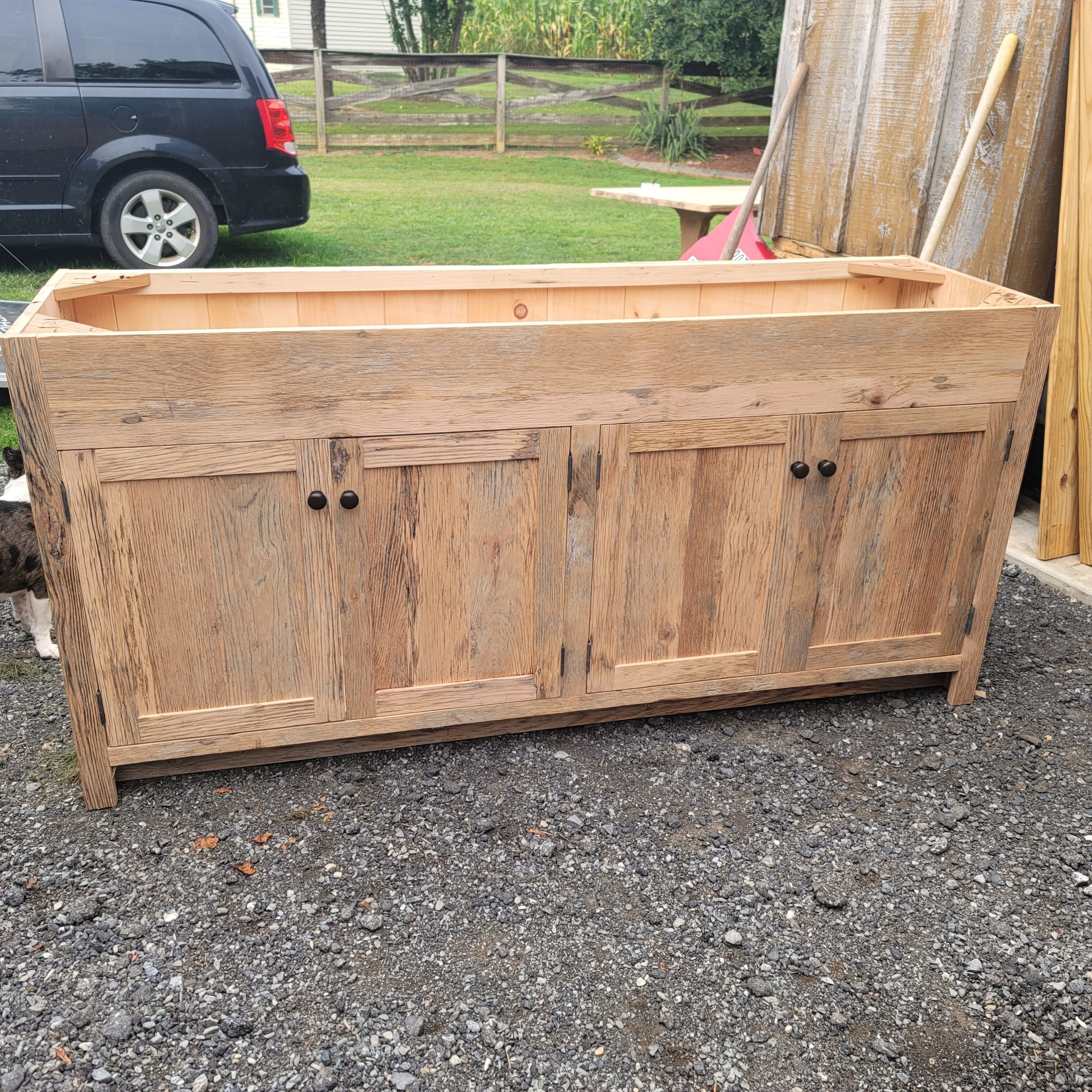 Reclaimed wood bathroom vanity