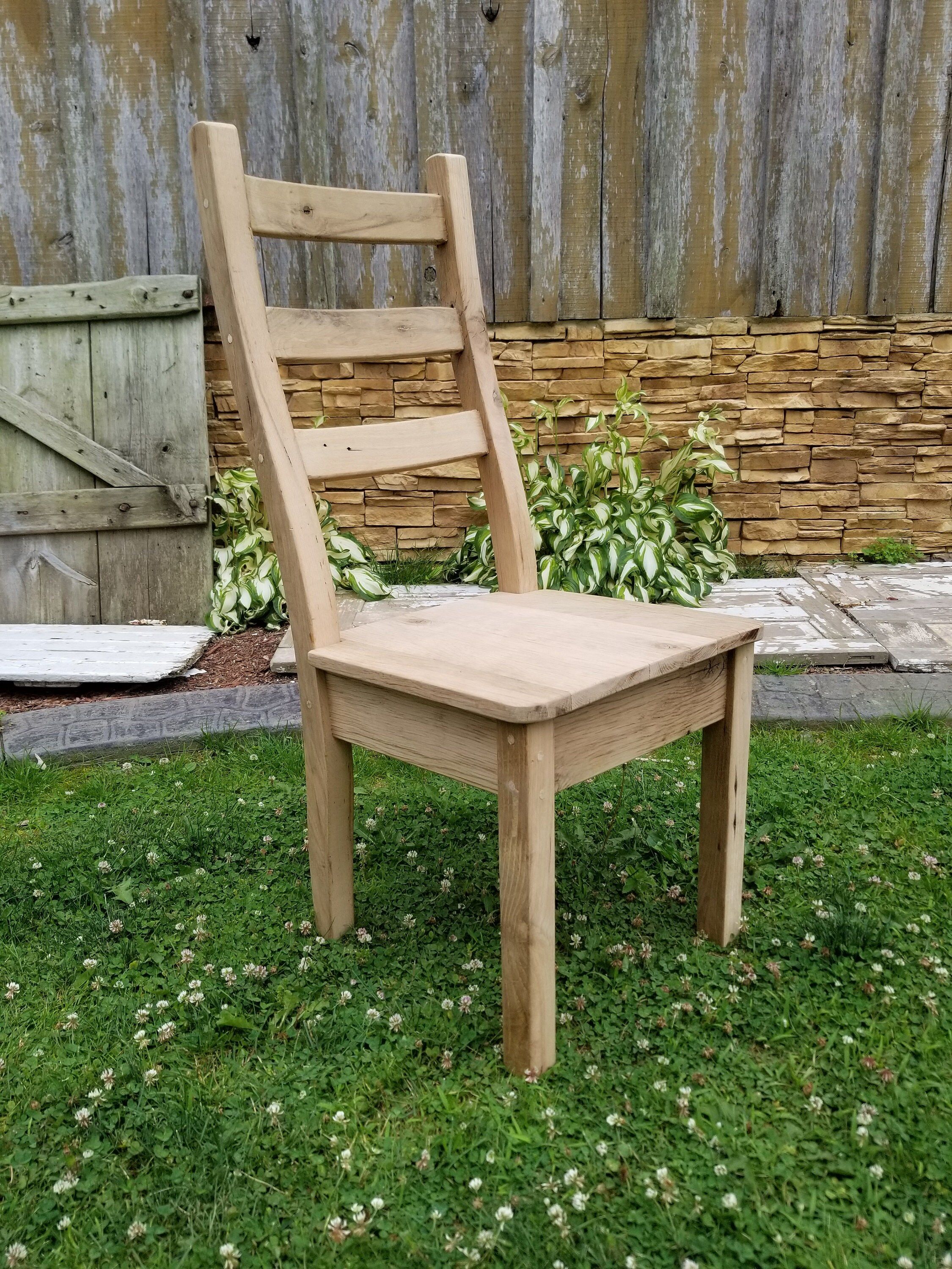 Reclaimed oak dining chair unfinished