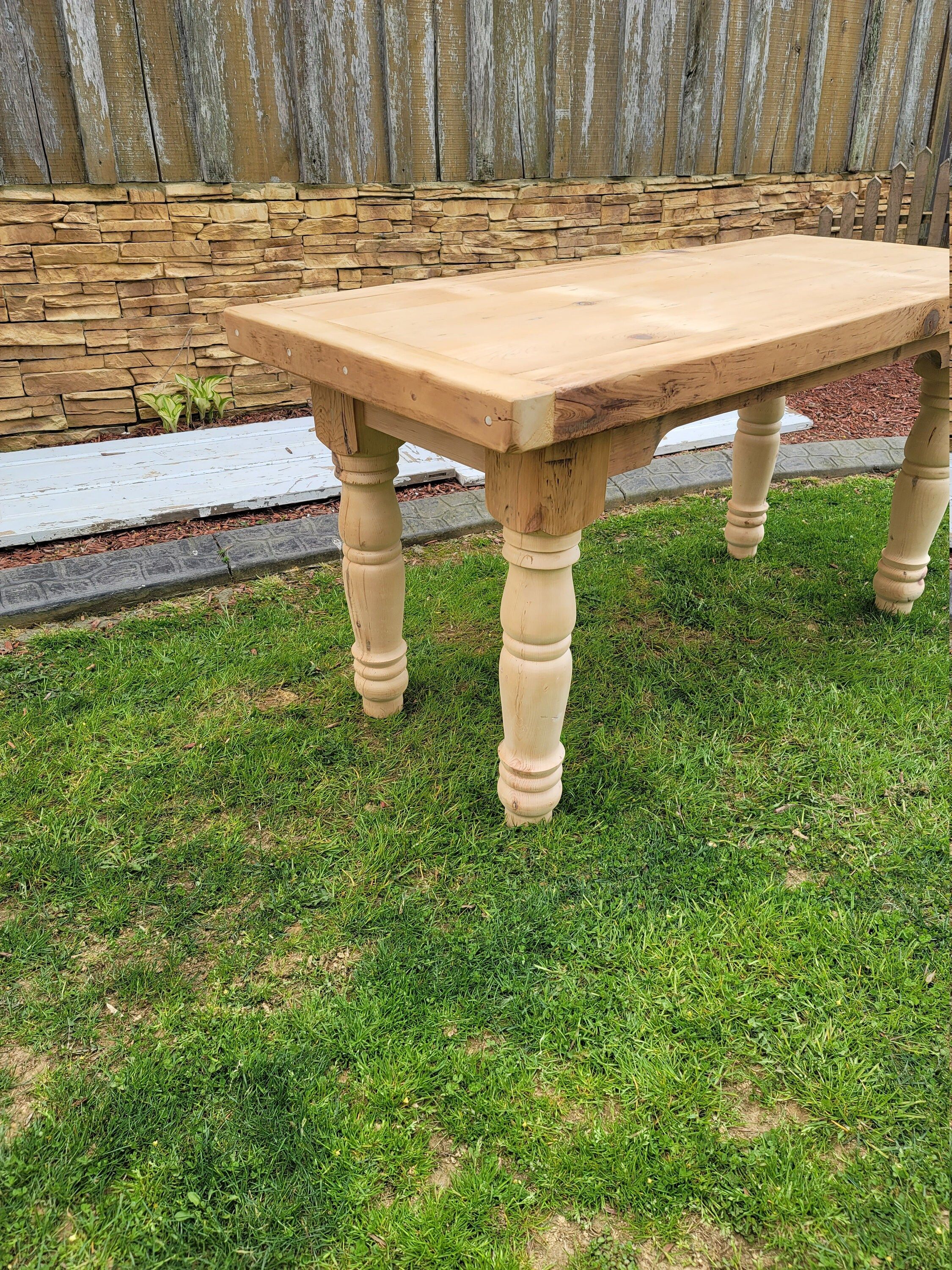 Reclaimed pine barnwood farmhouse table