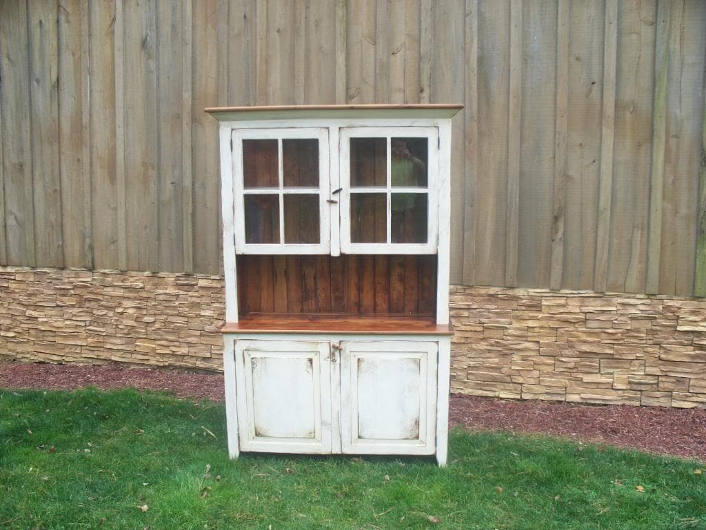 Reclaimed pine step back hutch farmhouse