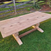Reclaimed pine farmhouse trestle table