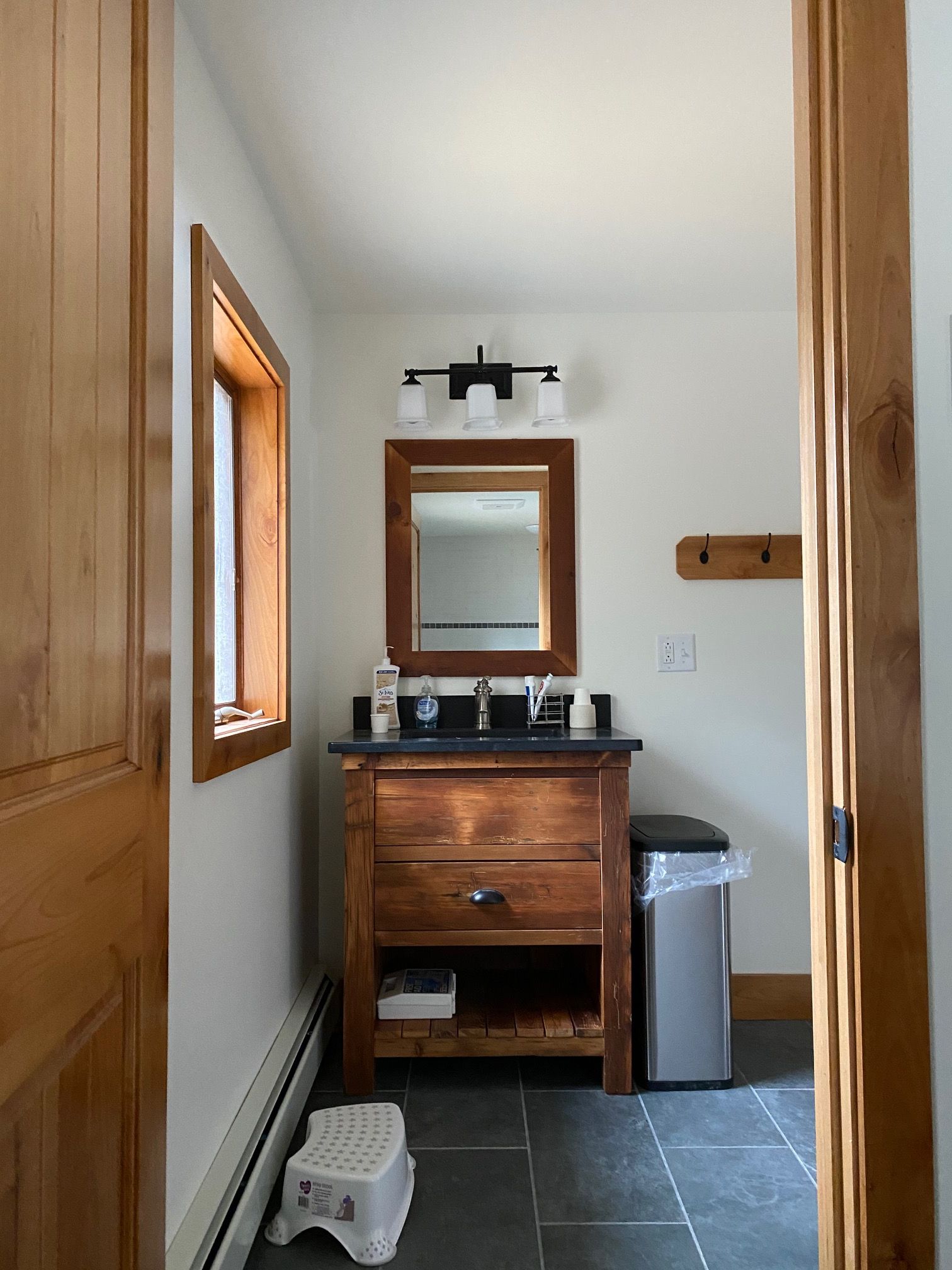 Reclaimed wood bathroom vanity