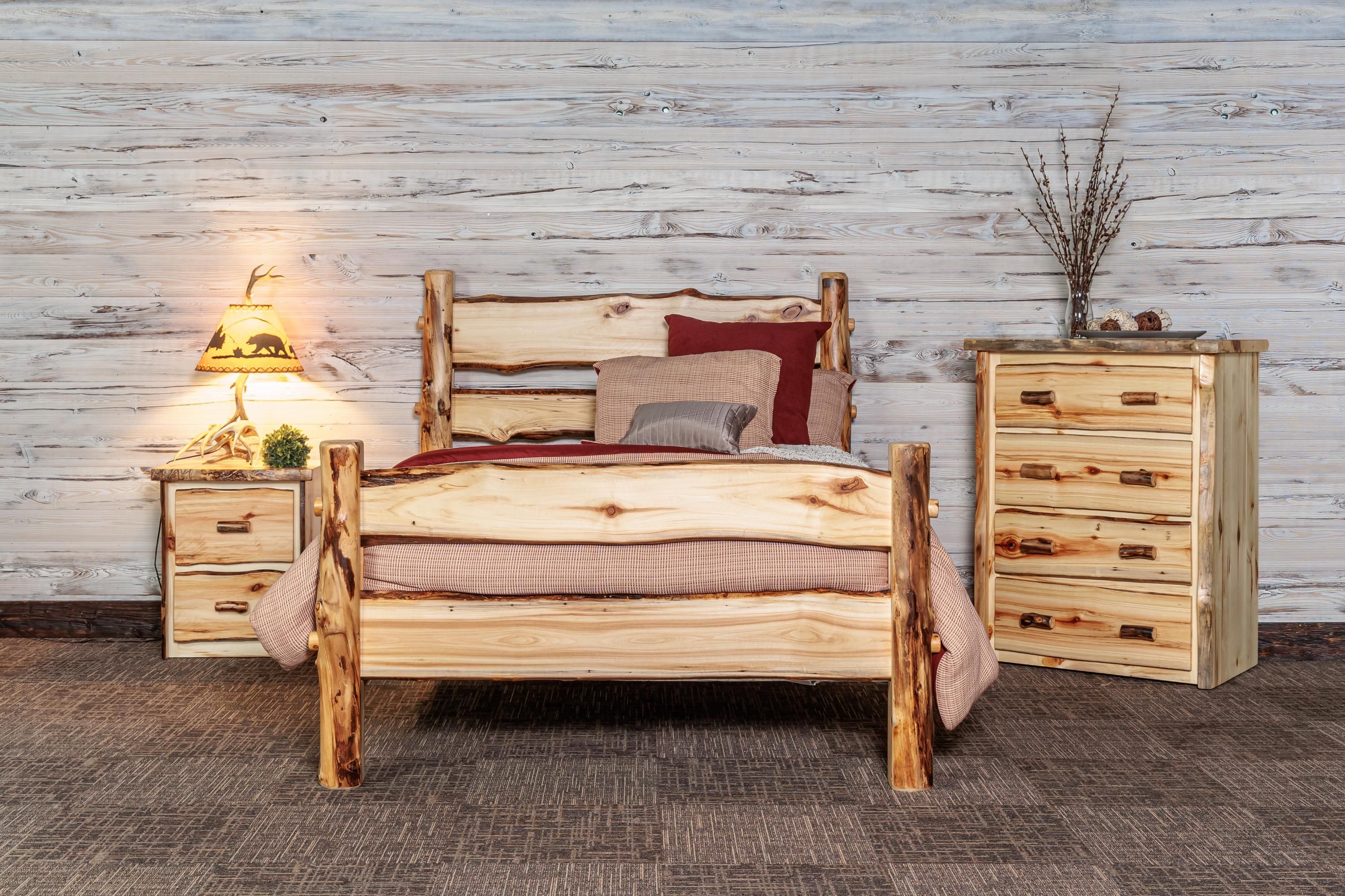 Log bed rustic log beds king queen full 2