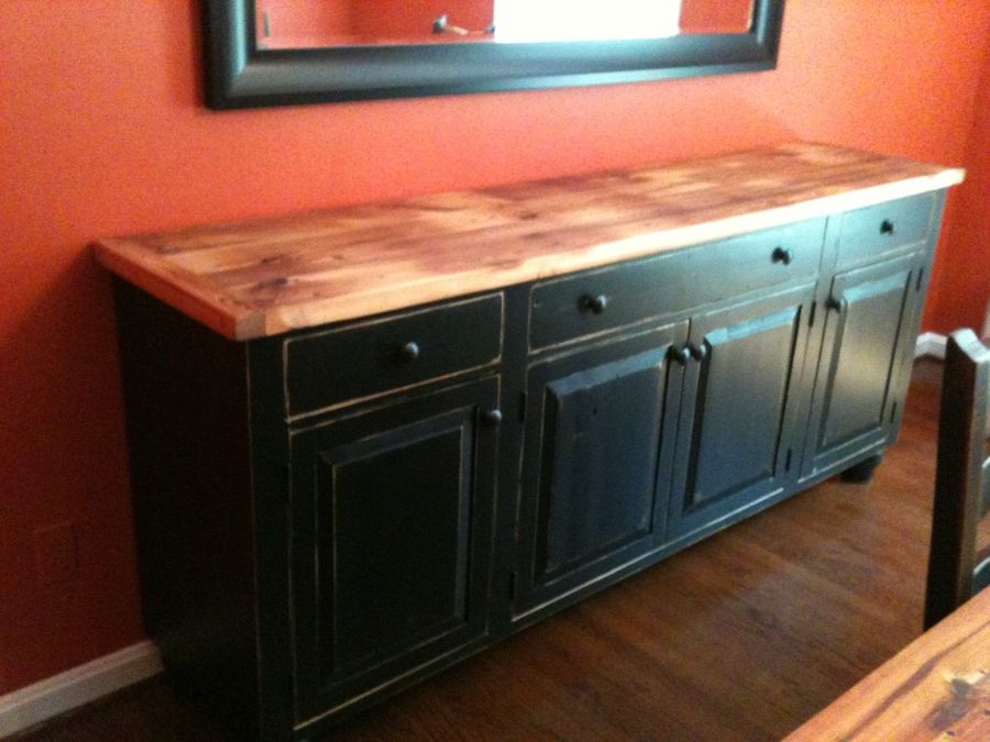 Amish-Made Barnwood Hutch.