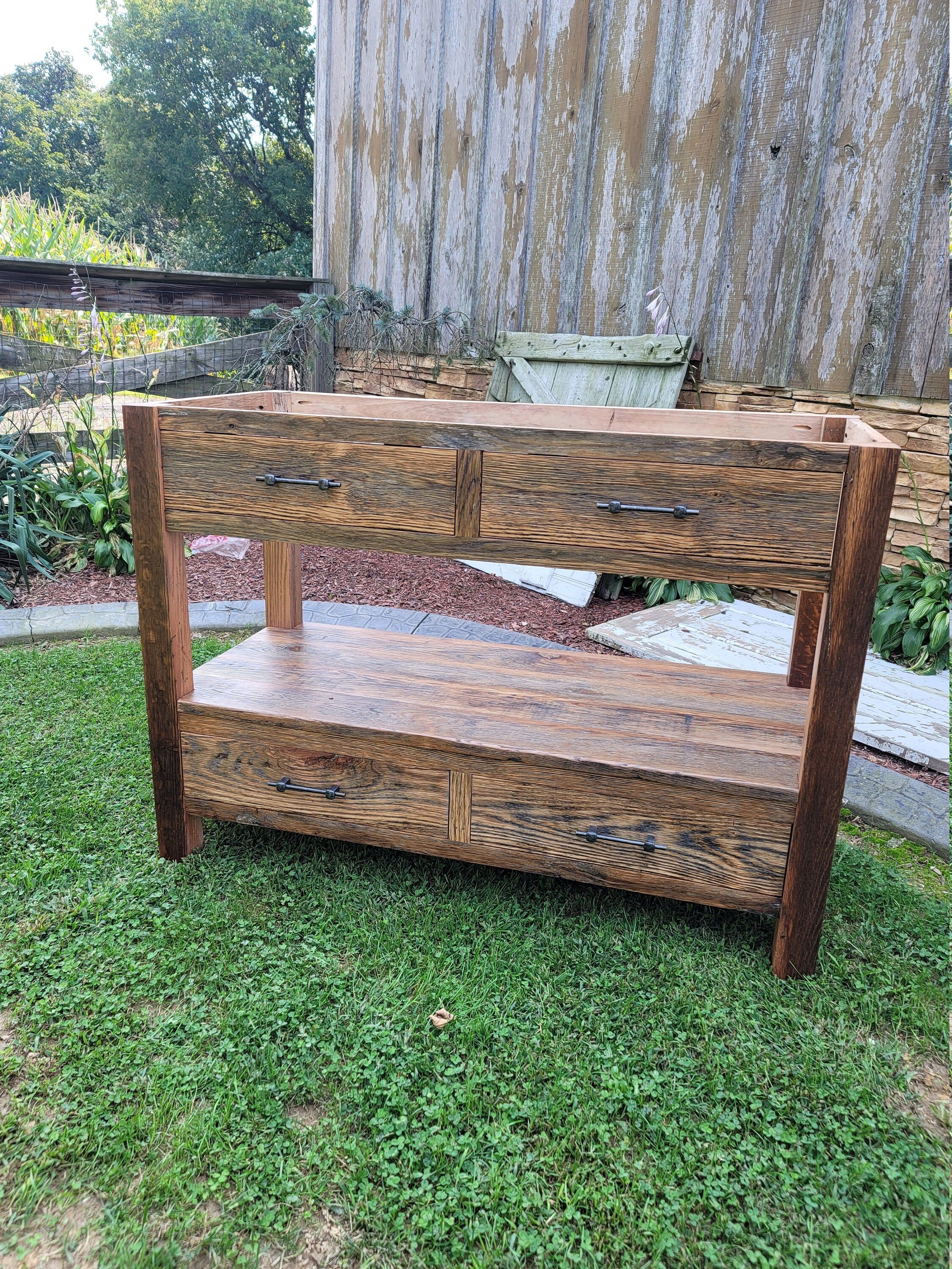 42 reclaimed oak barn wood vanity rustic