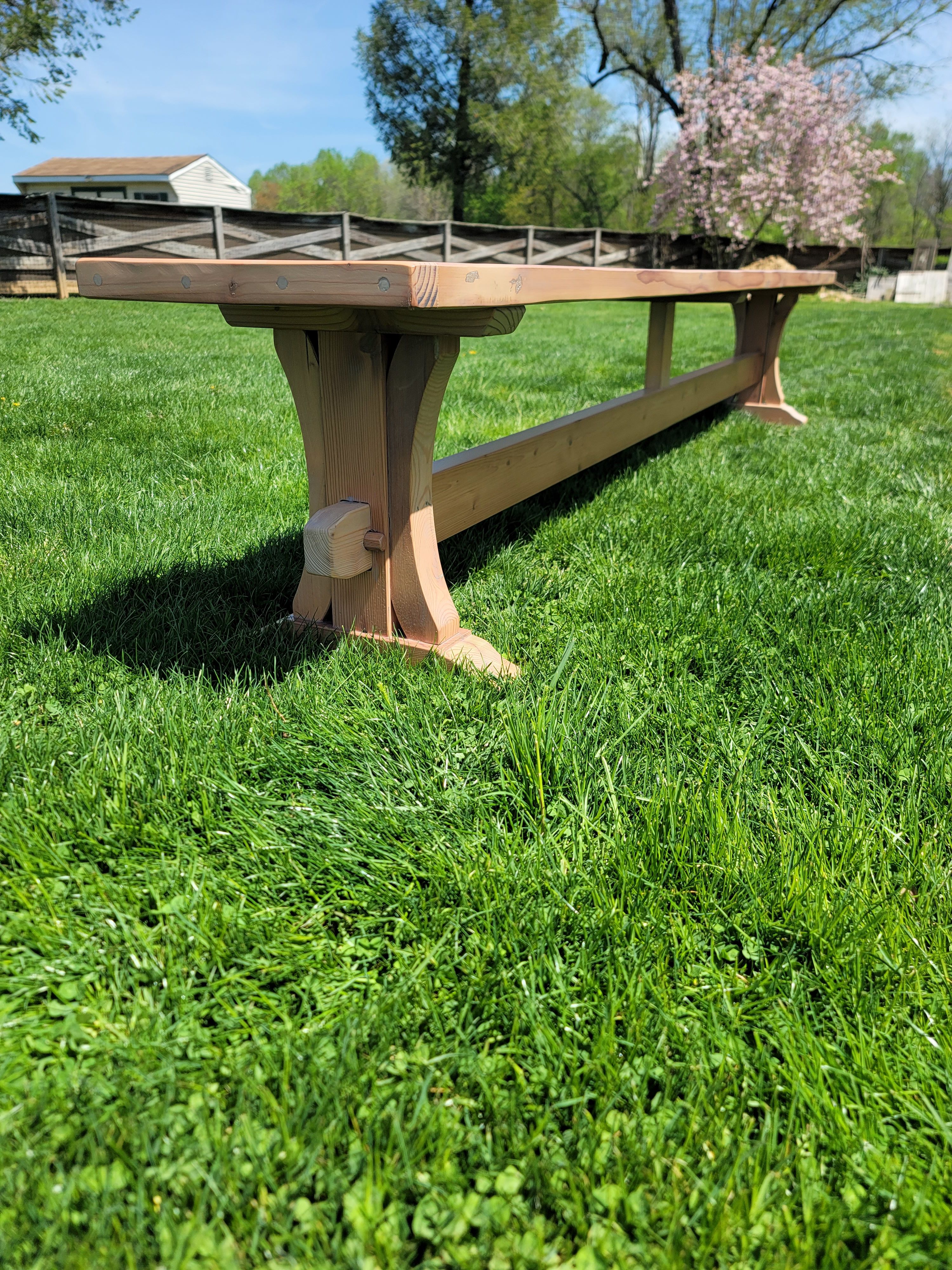Reclaimed wood bench and chair seating