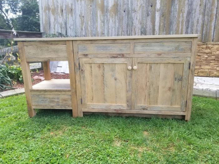 Reclaimed wood bathroom vanity