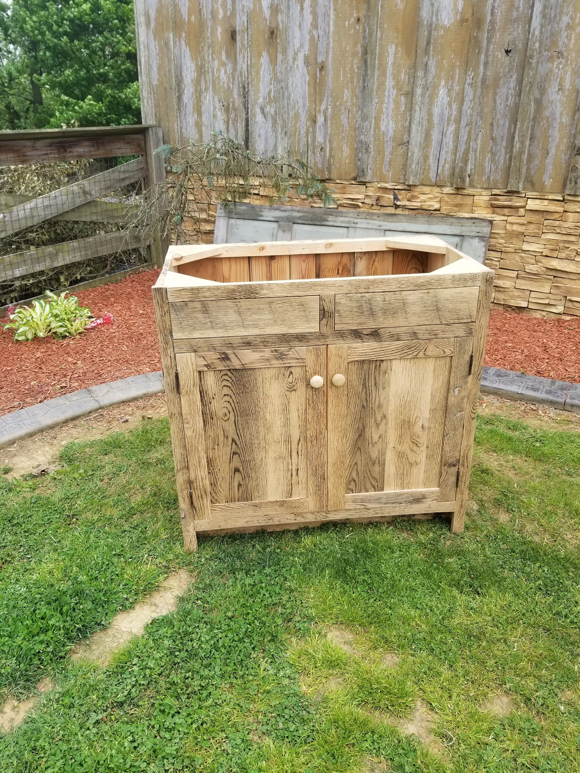 60 reclaimed oak barnwood bathroom