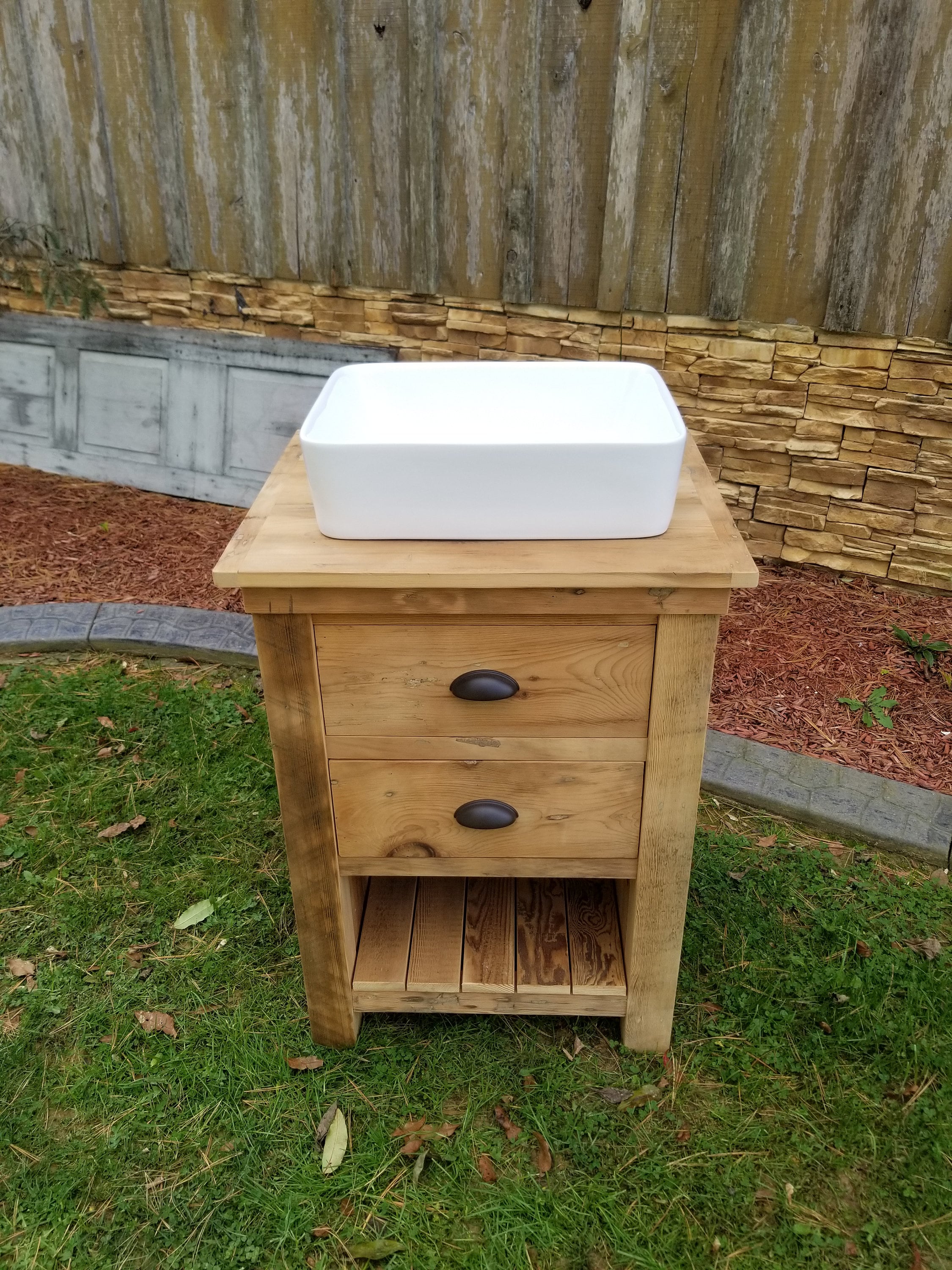 36 reclaimed pine barn wood vanity