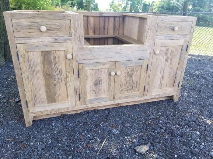 Reclaimed wood kitchen island