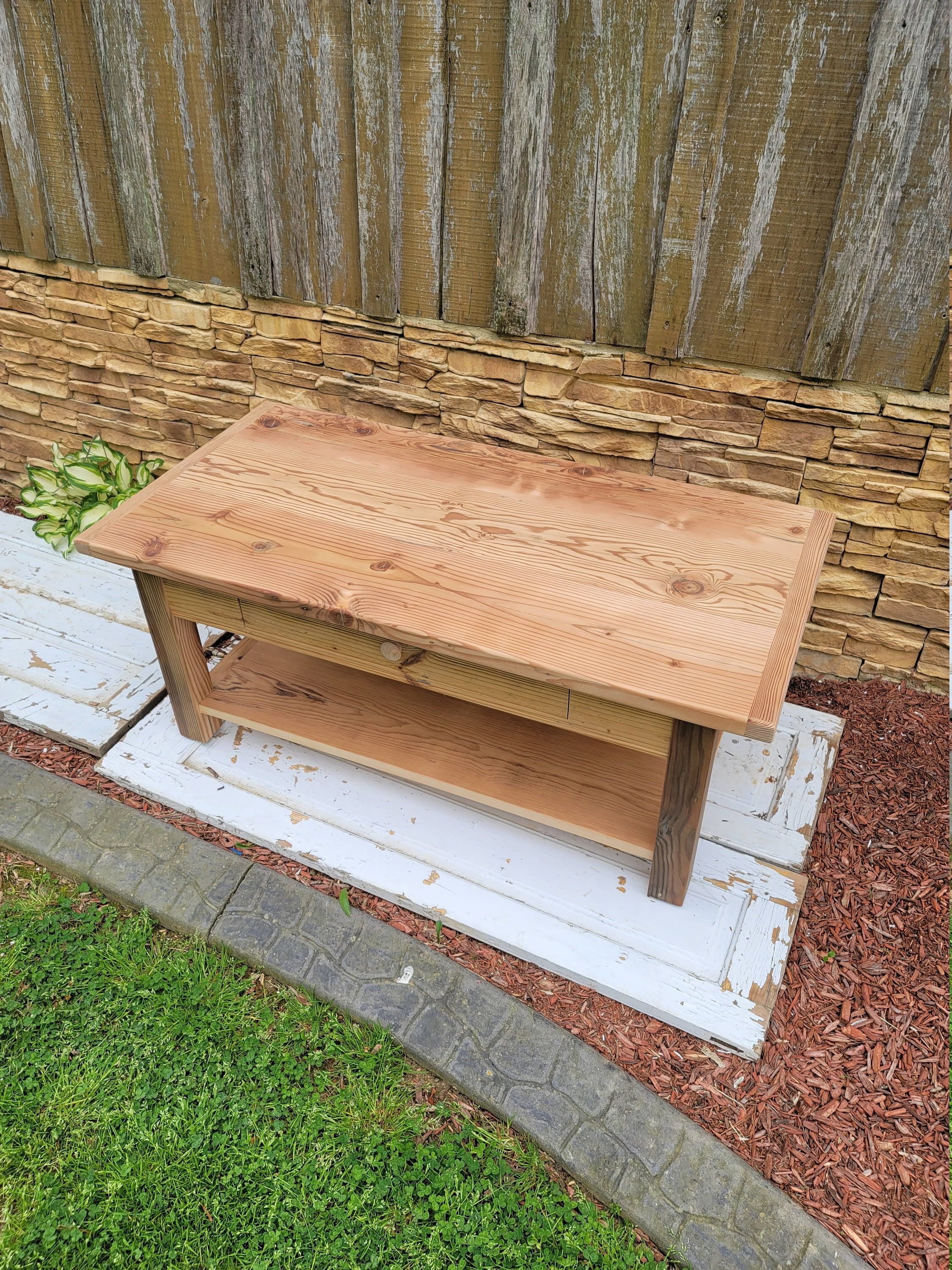 Reclaimed pine barnwood coffee table