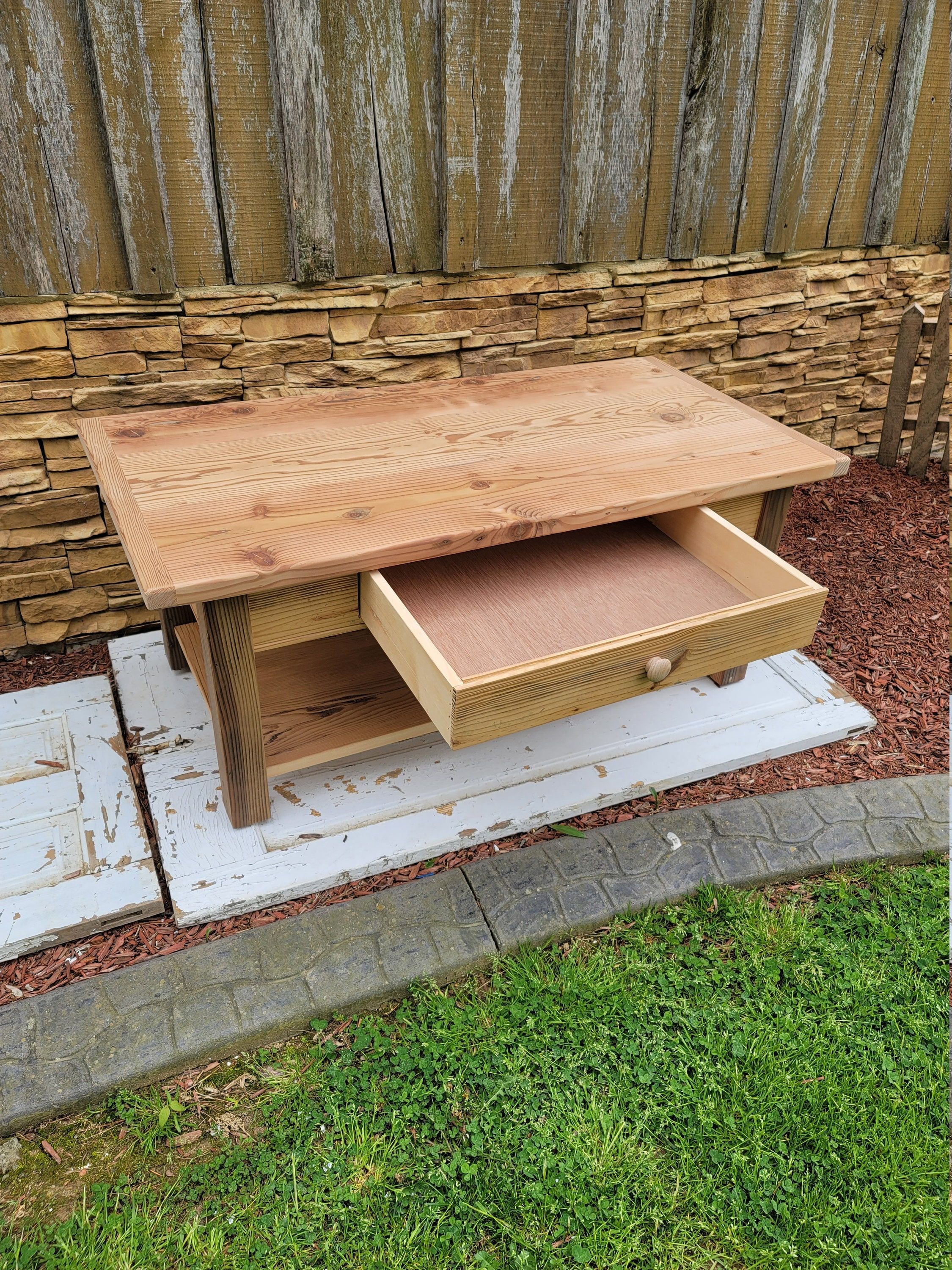 Reclaimed pine barnwood coffee table