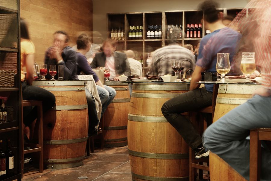wine barrel bistro table