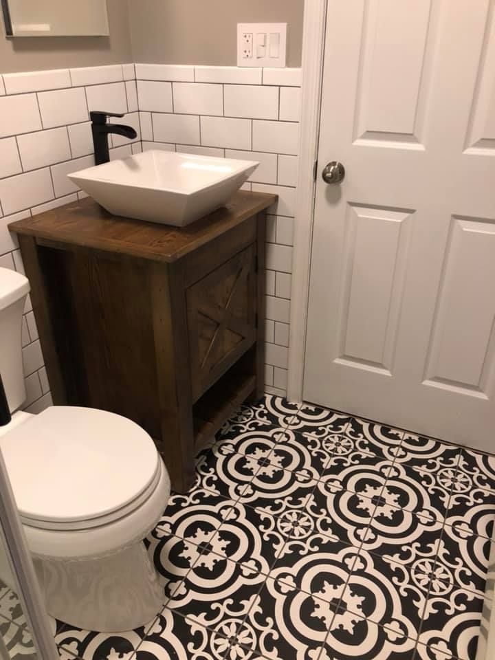 Reclaimed wood bathroom vanity