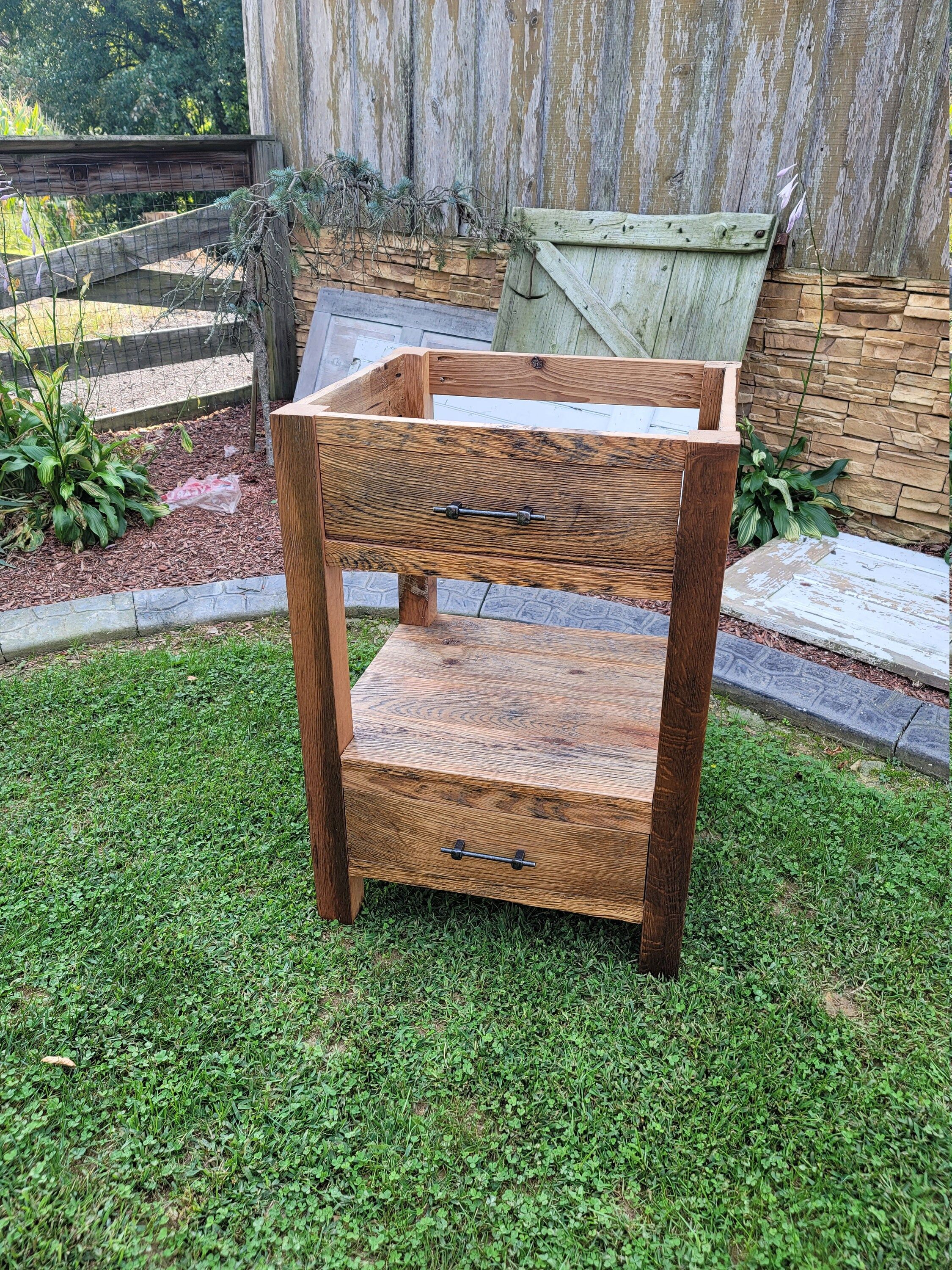 42 reclaimed oak barn wood vanity rustic