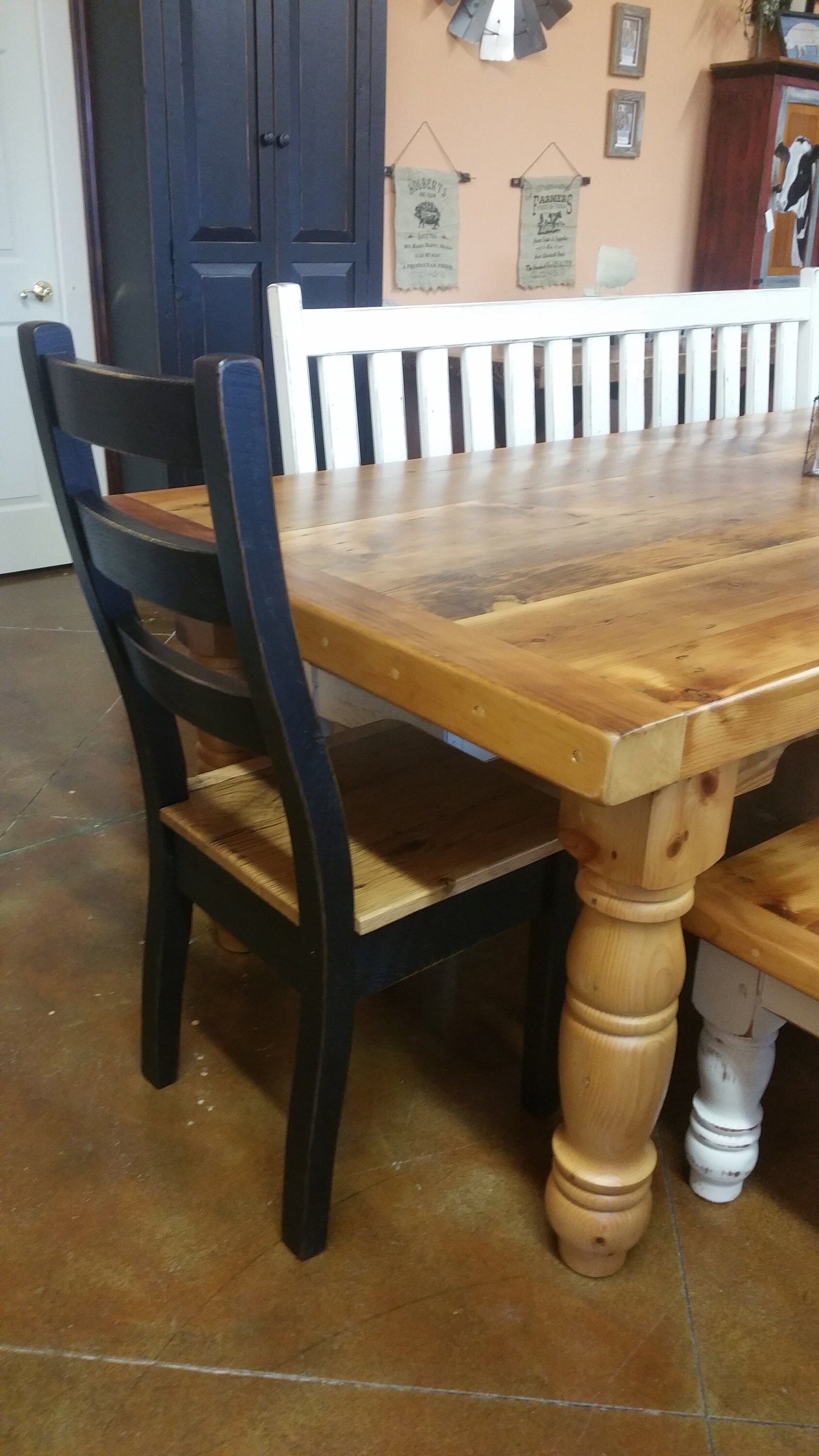 Reclaimed oak dining chair unfinished
