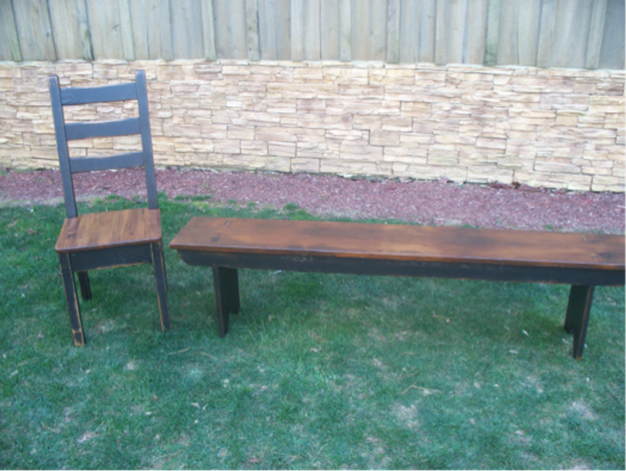 Barnwood Chair and Barnwood Bench